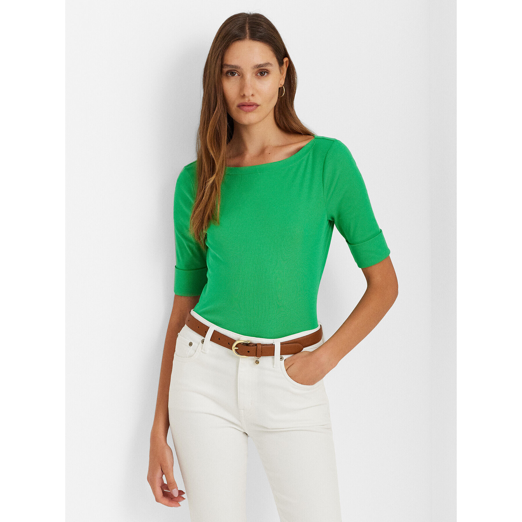 Lauren Ralph Lauren Bluză 200654963174 Verde Slim Fit - Pled.ro