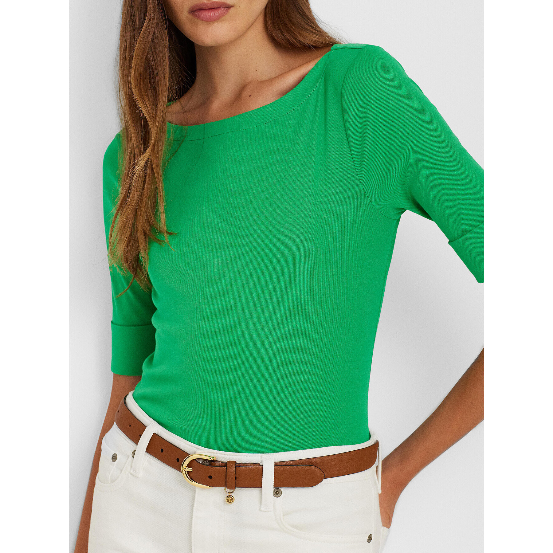 Lauren Ralph Lauren Bluză 200654963174 Verde Slim Fit - Pled.ro