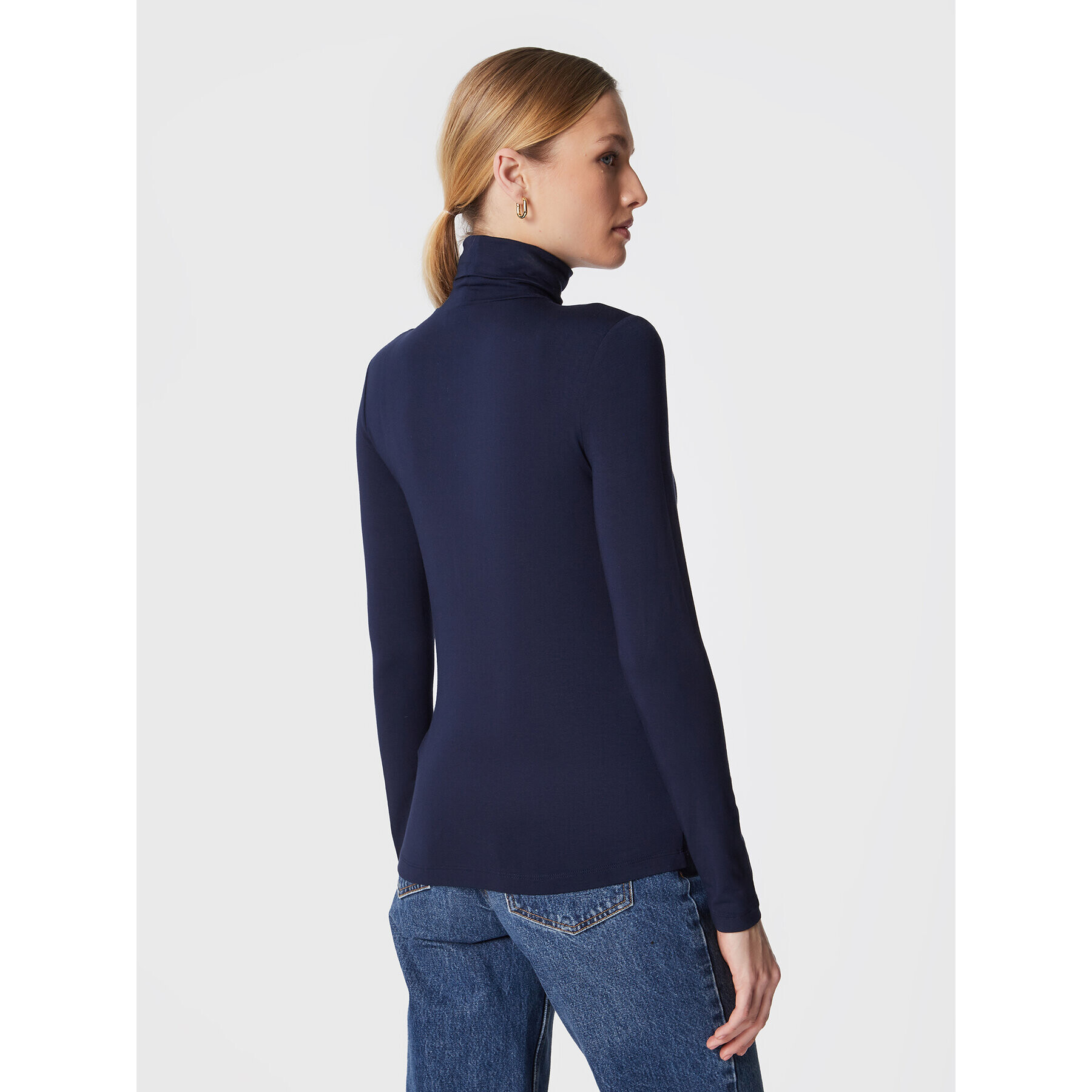 Lauren Ralph Lauren Bluză cu gât 200810393007 Bleumarin Slim Fit - Pled.ro