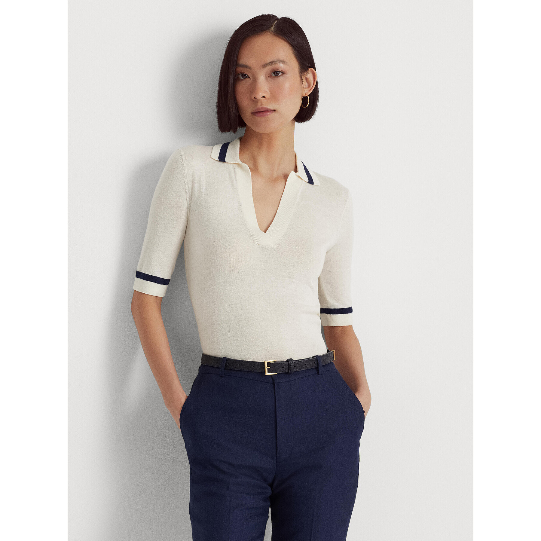 Lauren Ralph Lauren Bluză 200902634002 Écru Regular Fit - Pled.ro