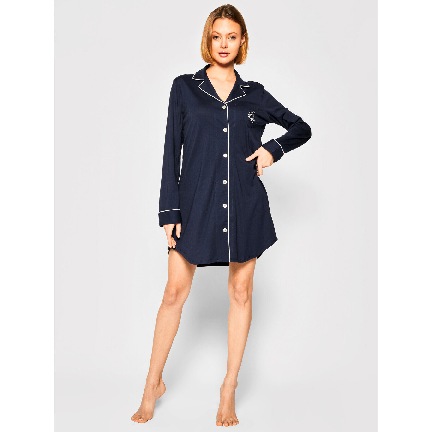 Lauren Ralph Lauren Cămașă de noapte I811950 Bleumarin Regular Fit - Pled.ro