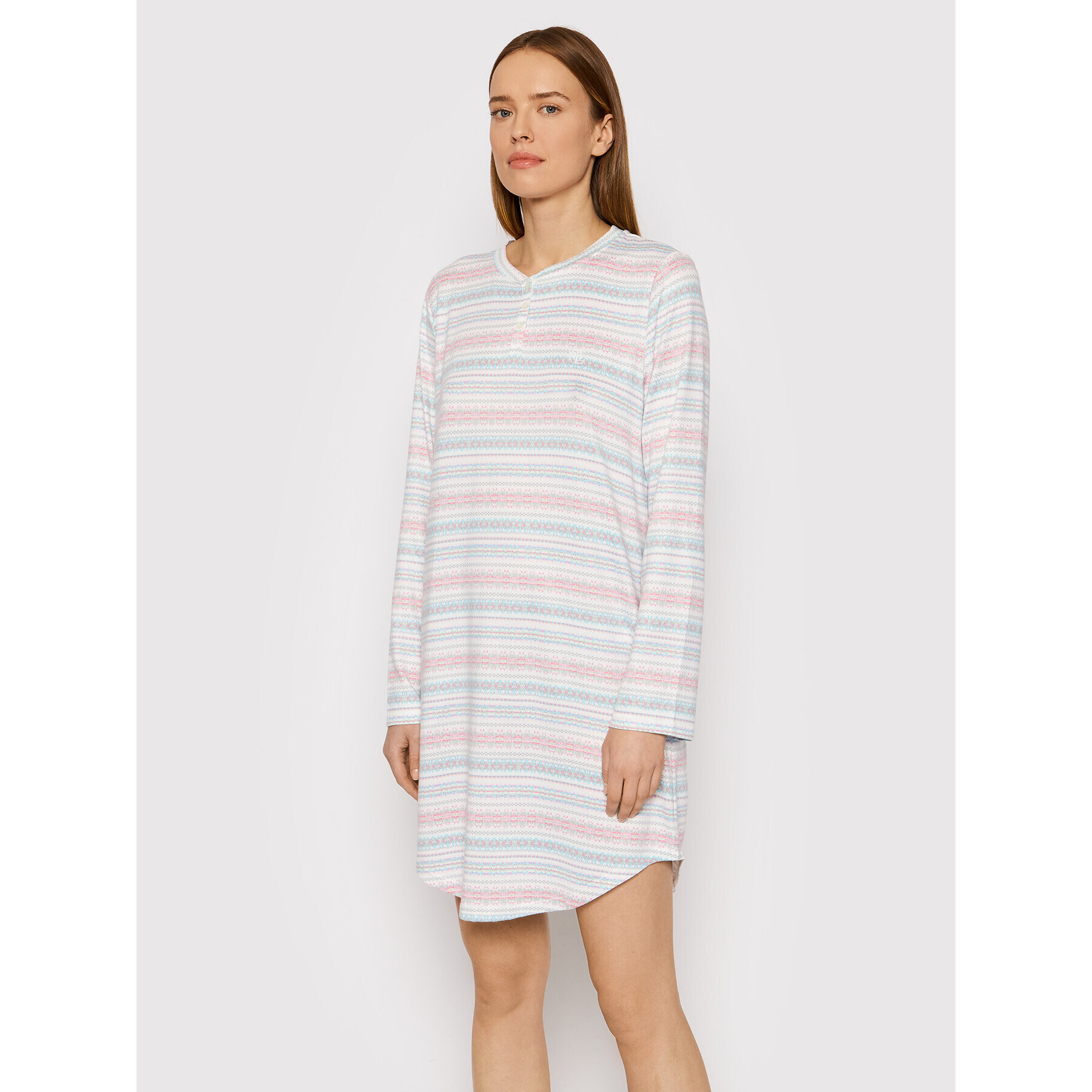 Lauren Ralph Lauren Cămașă de noapte ILN32131 Alb Relaxed Fit - Pled.ro