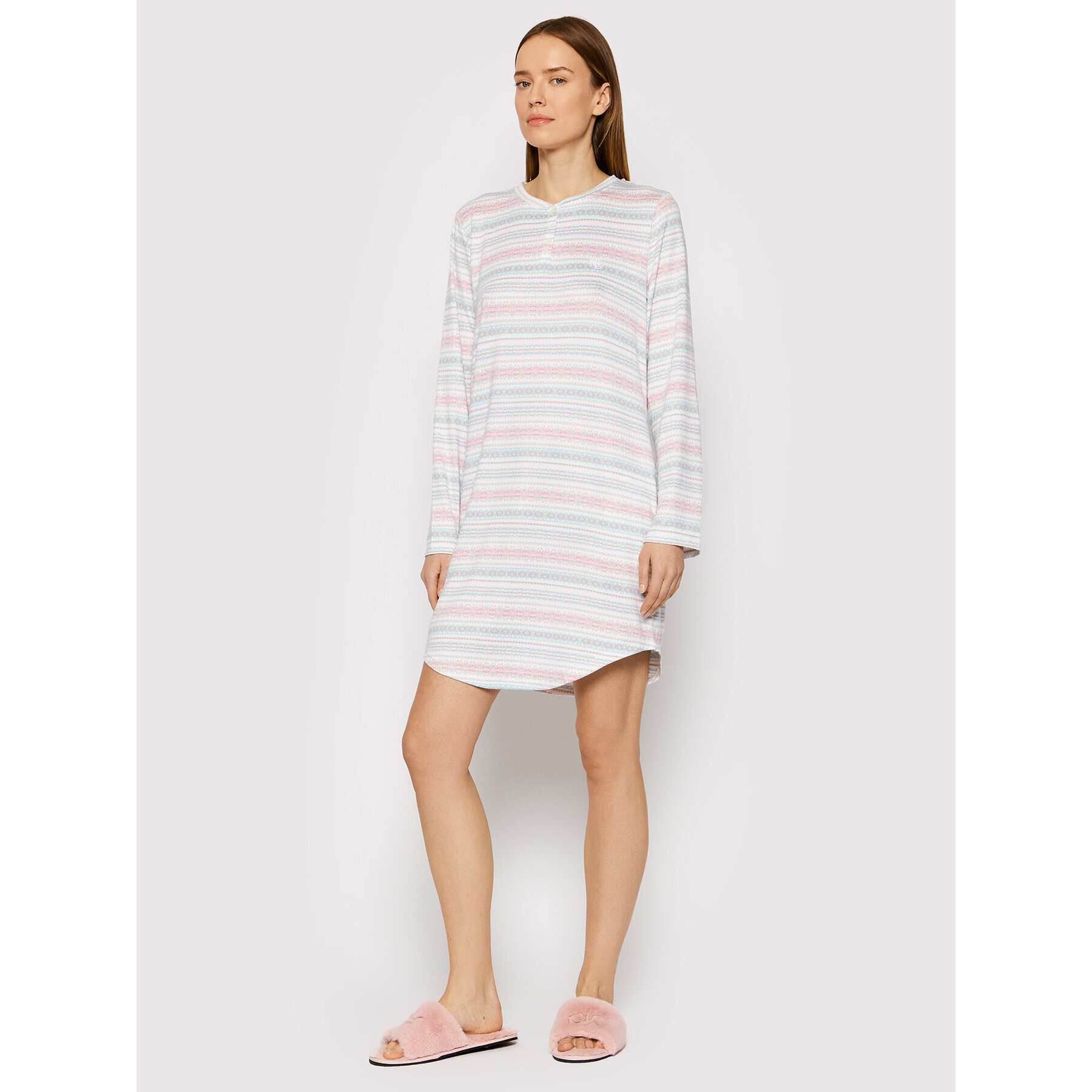 Lauren Ralph Lauren Cămașă de noapte ILN32131 Alb Relaxed Fit - Pled.ro