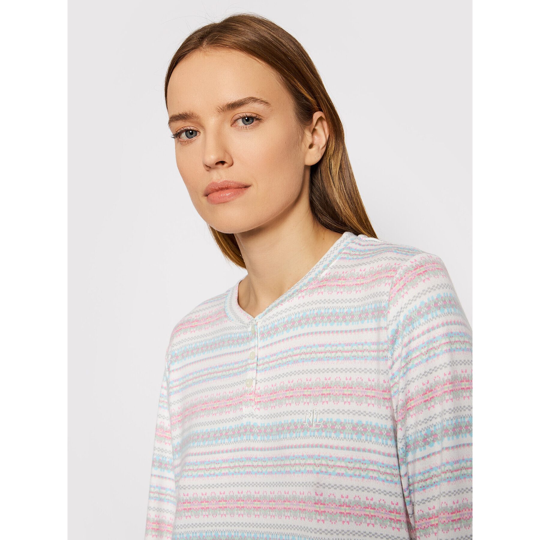 Lauren Ralph Lauren Cămașă de noapte ILN32131 Alb Relaxed Fit - Pled.ro