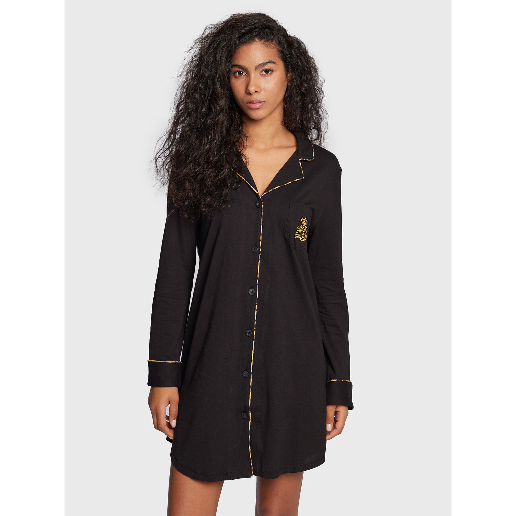 Lauren Ralph Lauren Cămașă de noapte ILN32208 Negru Regular Fit - Pled.ro