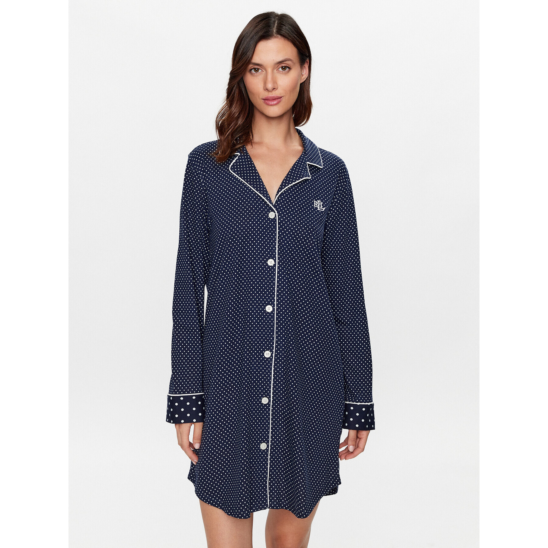 Lauren Ralph Lauren Cămașă de noapte ILN32266 Bleumarin Regular Fit - Pled.ro