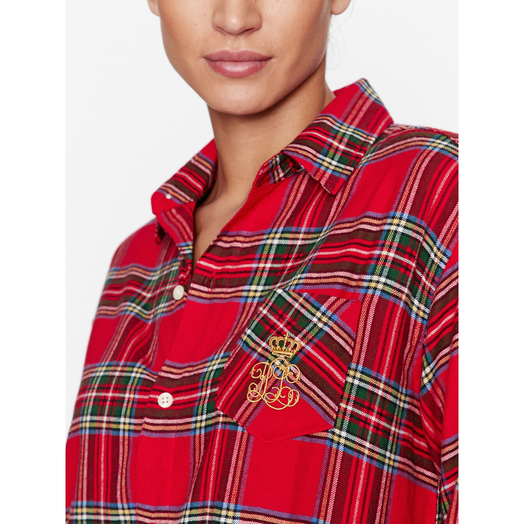 Lauren Ralph Lauren Cămașă de noapte ILN32281 Roșu Regular Fit - Pled.ro