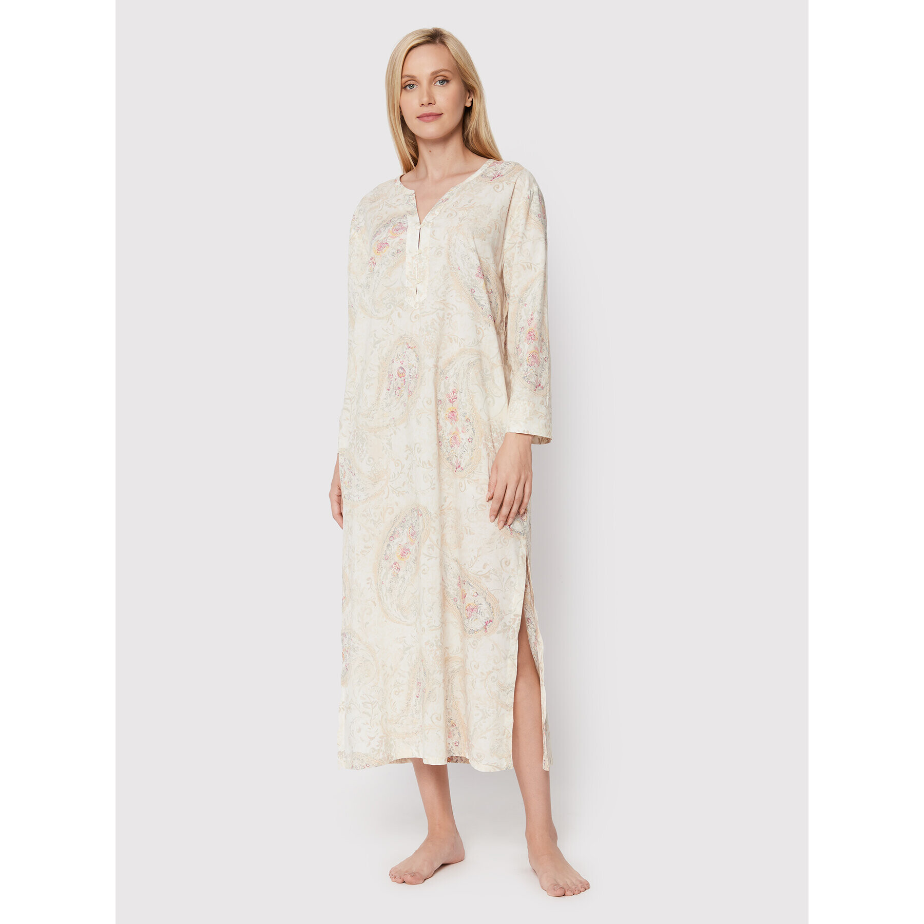 Lauren Ralph Lauren Cămașă de noapte ILN02186 Bej Regular Fit - Pled.ro