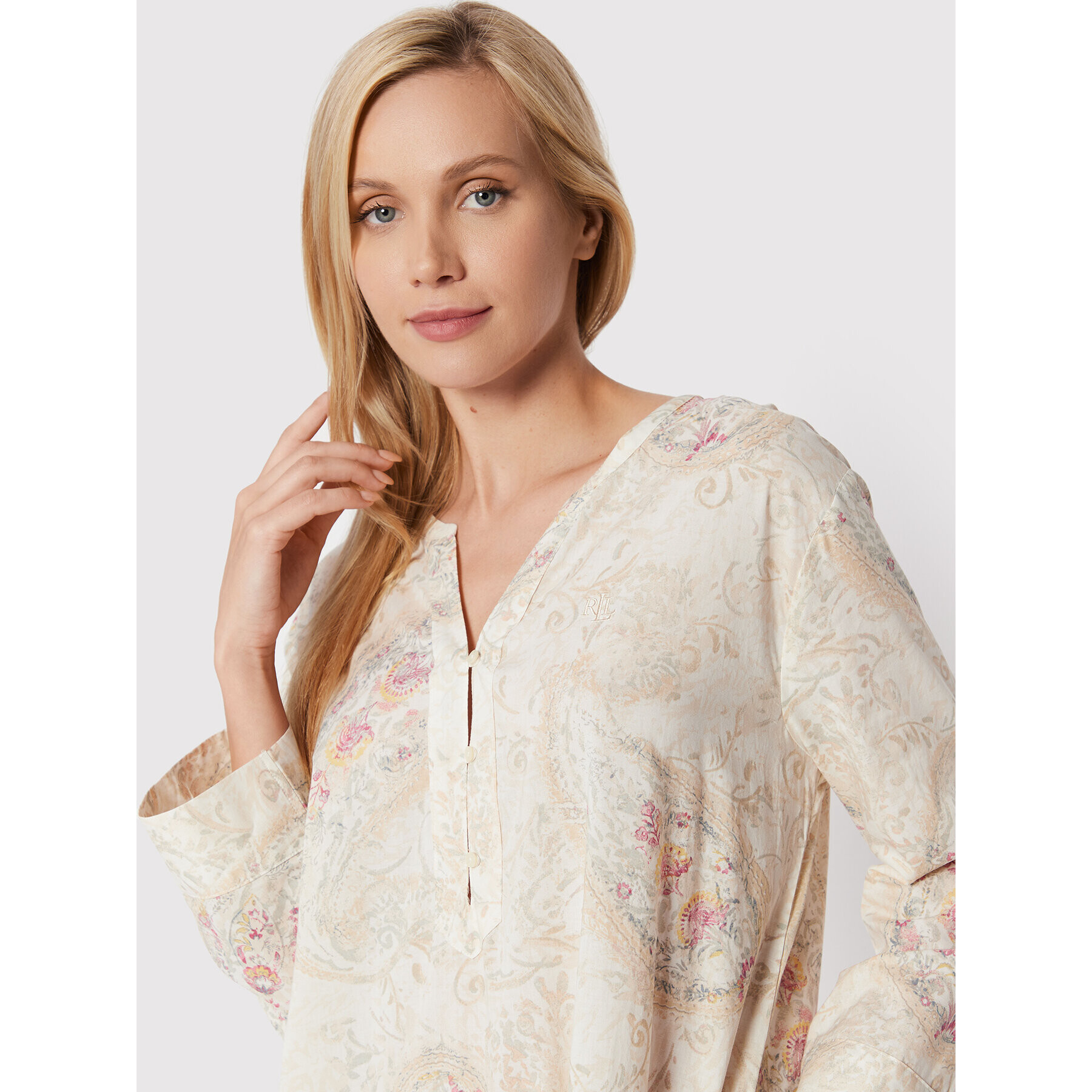 Lauren Ralph Lauren Cămașă de noapte ILN02186 Bej Regular Fit - Pled.ro