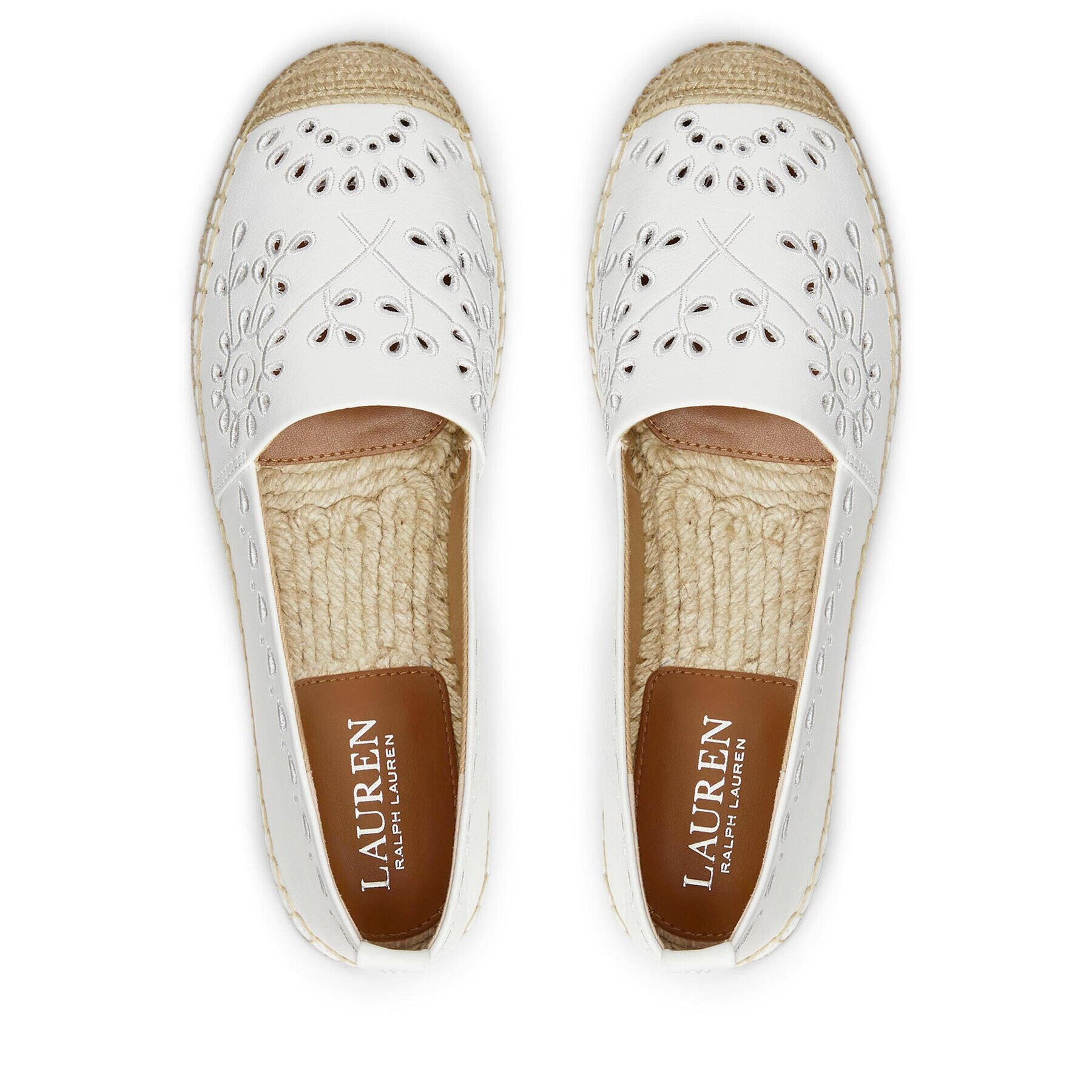 Lauren Ralph Lauren Espadrile Espadrilles 802904429001 Alb - Pled.ro