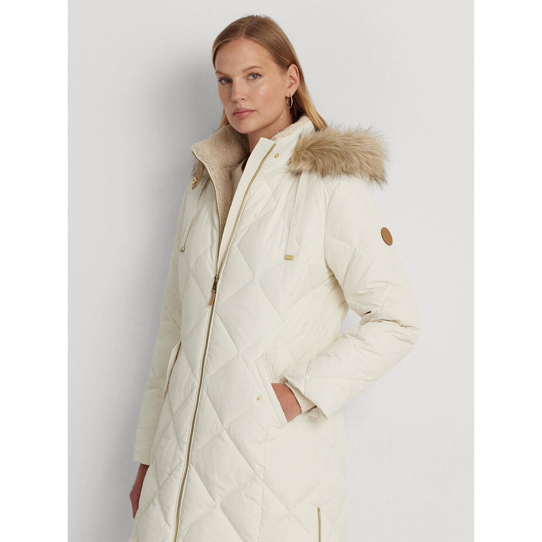 Lauren Ralph Lauren Geacă din puf 297928111004 Écru Regular Fit - Pled.ro