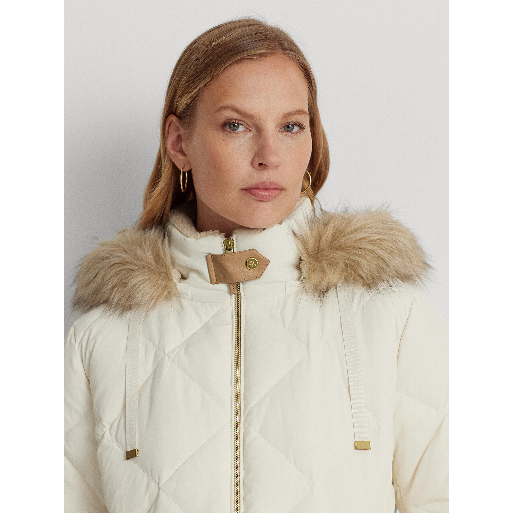 Lauren Ralph Lauren Geacă din puf 297928111004 Écru Regular Fit - Pled.ro