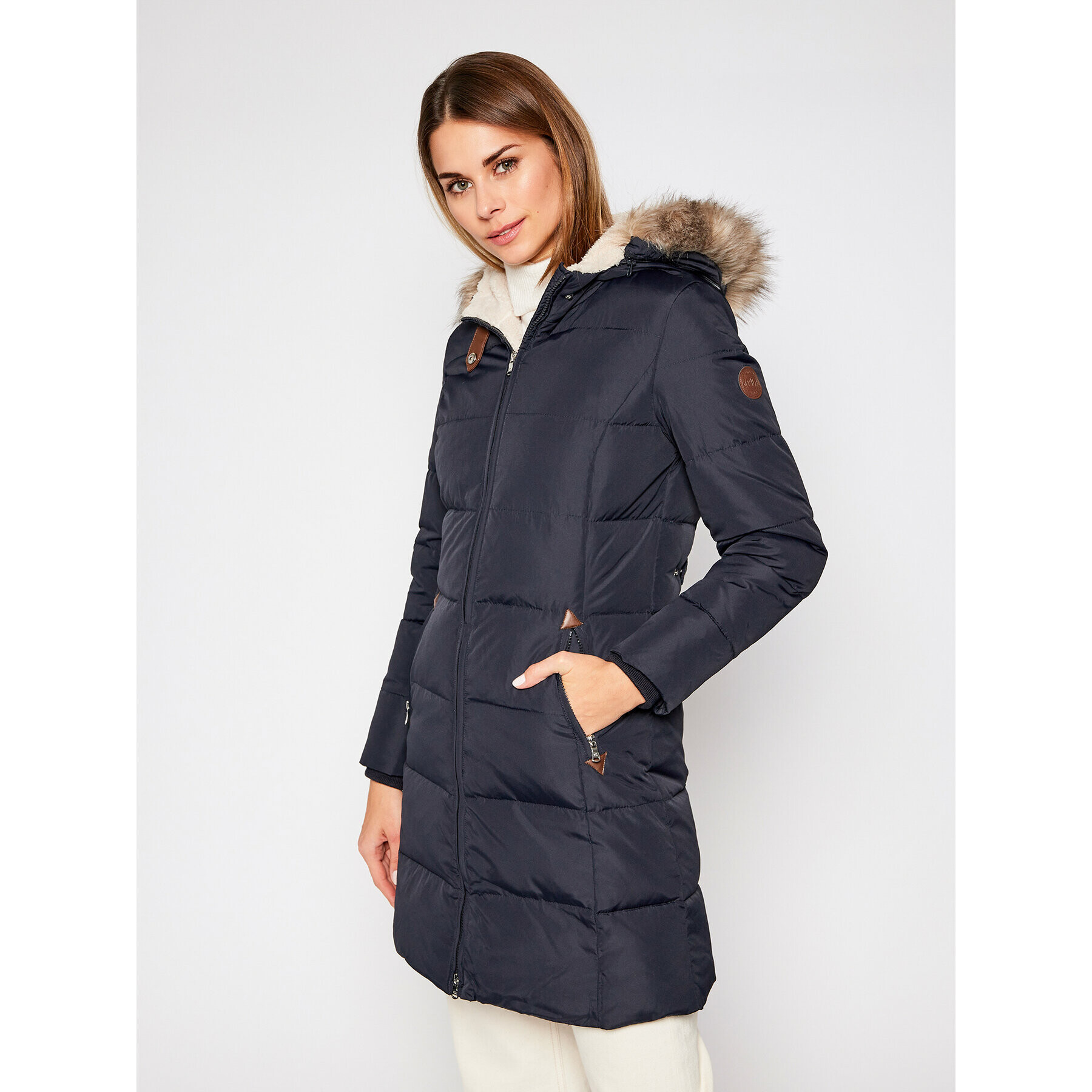 Lauren Ralph Lauren Geacă din puf Trim 297728271005 Bleumarin Regular Fit - Pled.ro