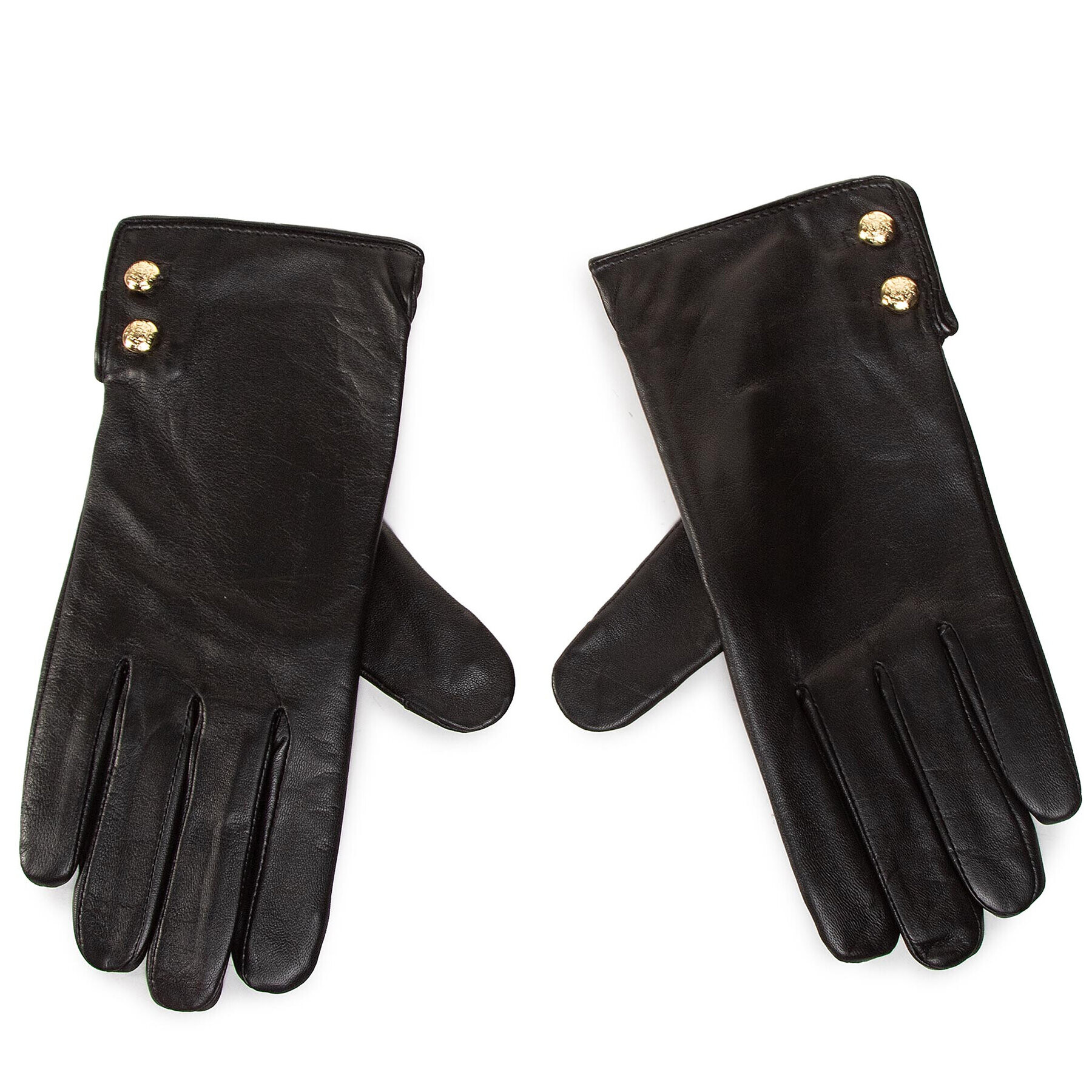 Lauren Ralph Lauren Mănuși de Damă Leather Button Glove 454823002001 Negru - Pled.ro