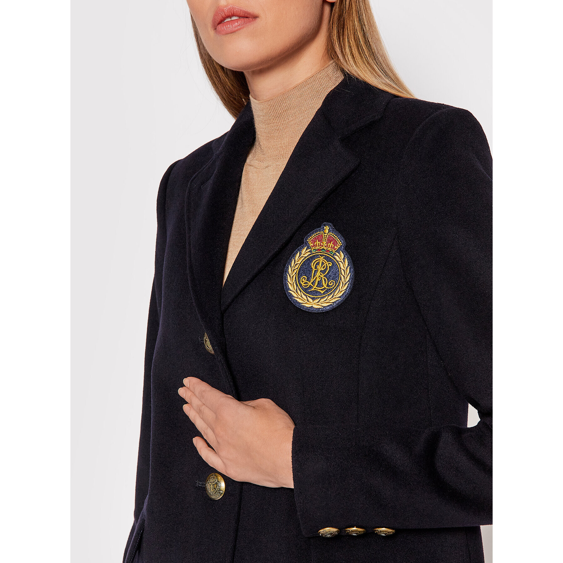 Lauren Ralph Lauren Palton de lână Sb Crest Patrch Wl Ct 297853841001 Bleumarin Regular Fit - Pled.ro