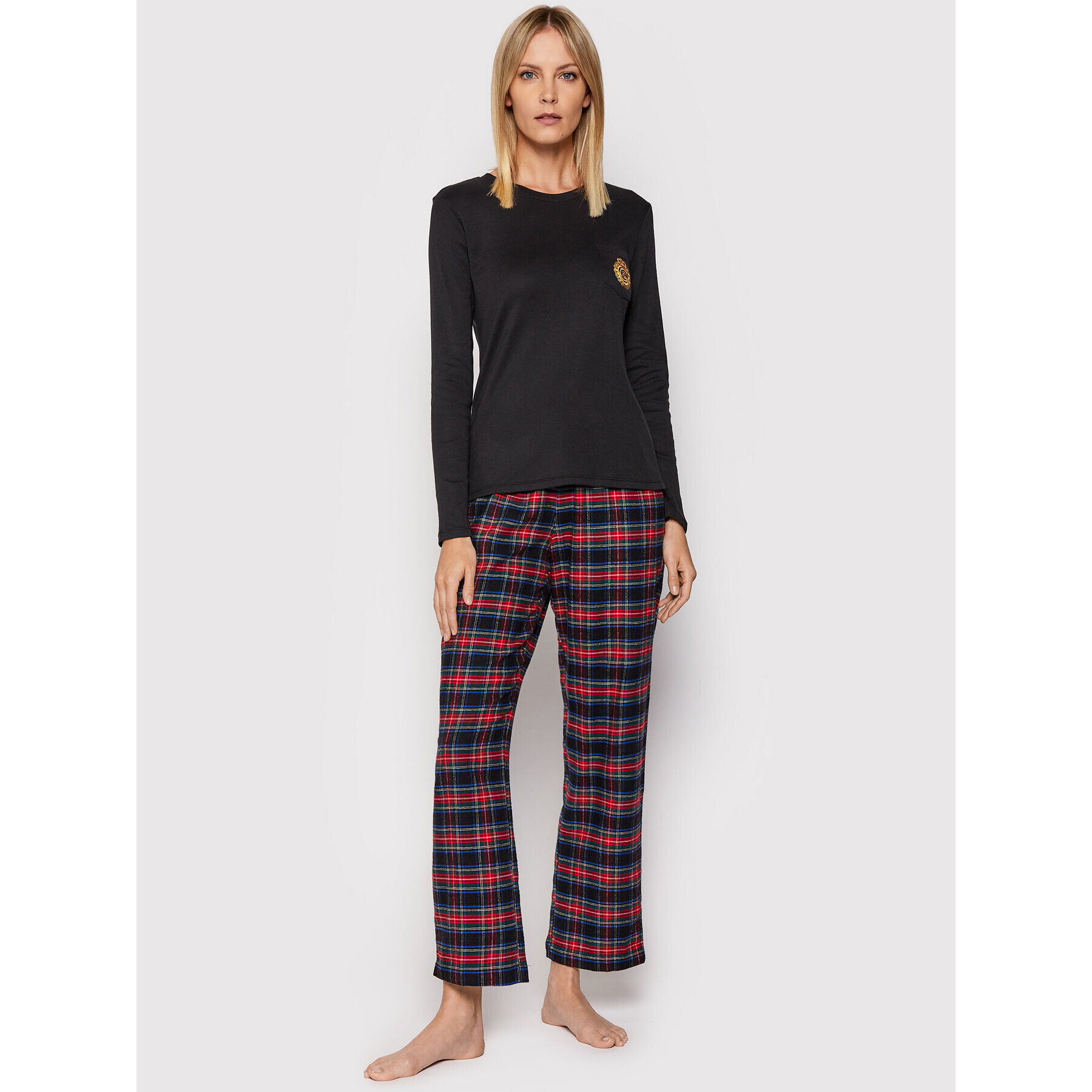 Lauren Ralph Lauren Pijama ILN72122F Negru Regular Fit - Pled.ro