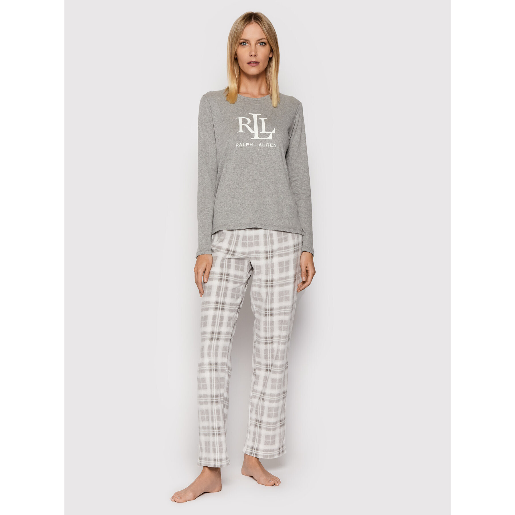 Lauren Ralph Lauren Pijama ILN72142F Gri Regular Fit - Pled.ro