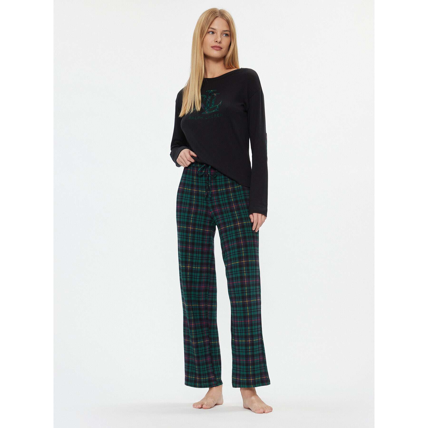 Lauren Ralph Lauren Pijama ILN72292 Bleumarin Regular Fit - Pled.ro