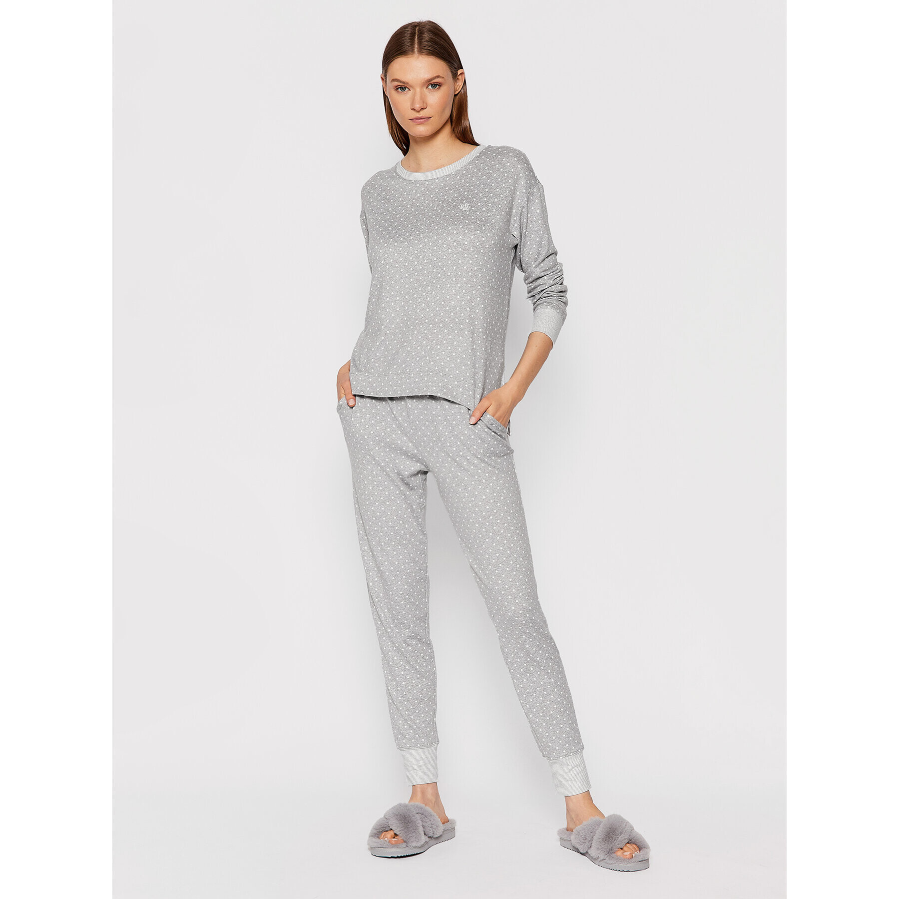 Lauren Ralph Lauren Pijama ILN92110 Gri - Pled.ro