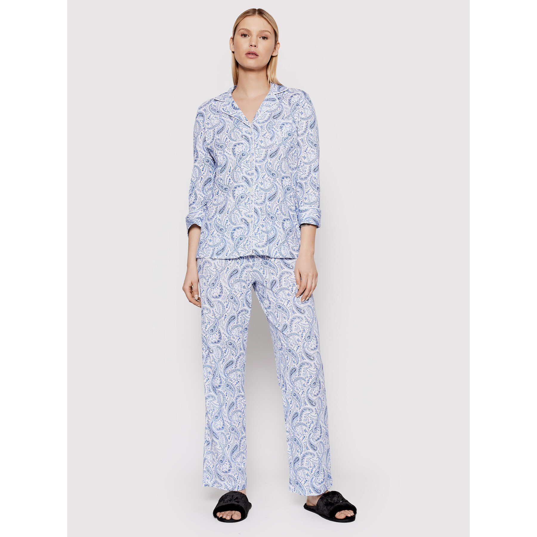 Lauren Ralph Lauren Pijama ILN92134 Albastru Regular Fit - Pled.ro