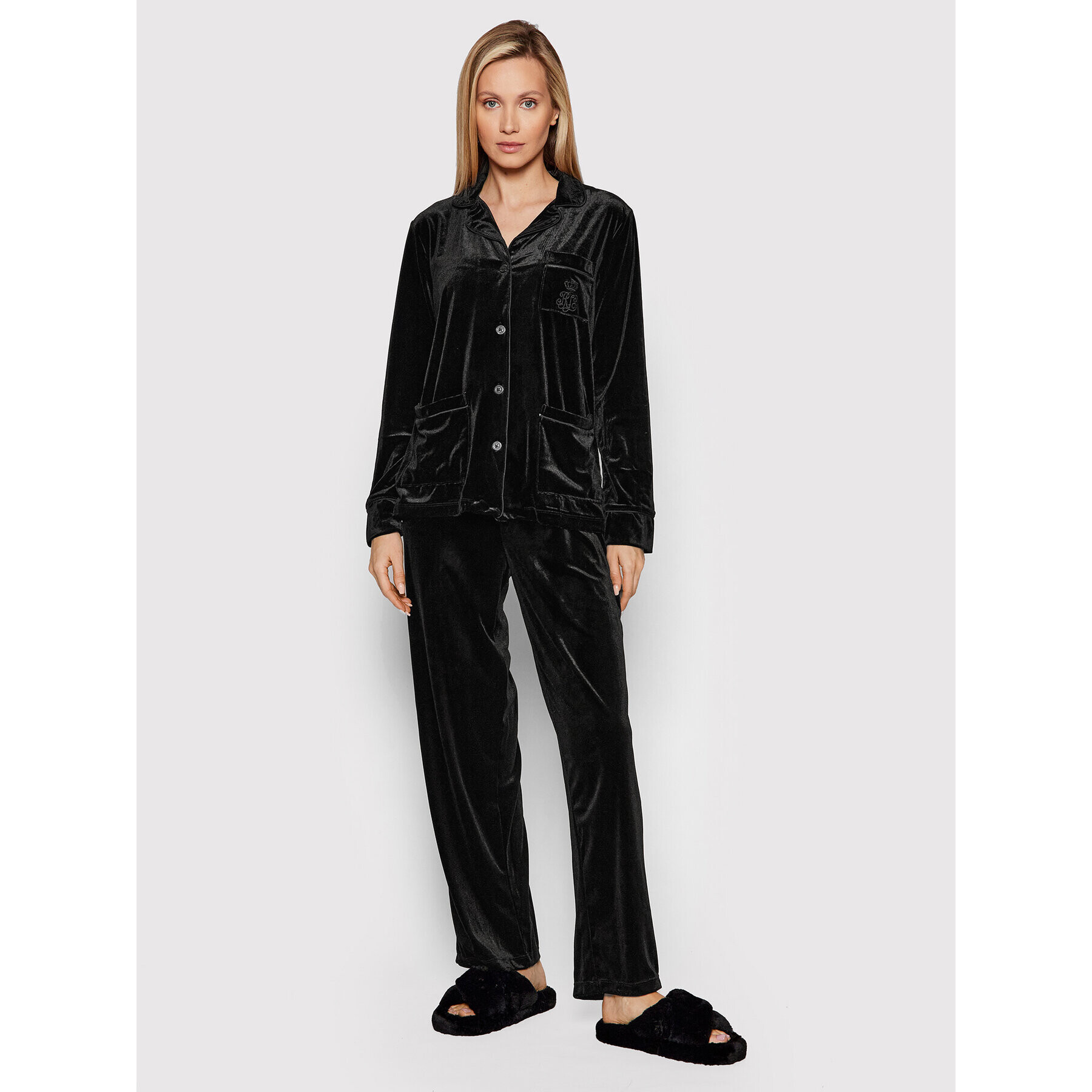 Lauren Ralph Lauren Pijama ILN92138F Negru Regular Fit - Pled.ro