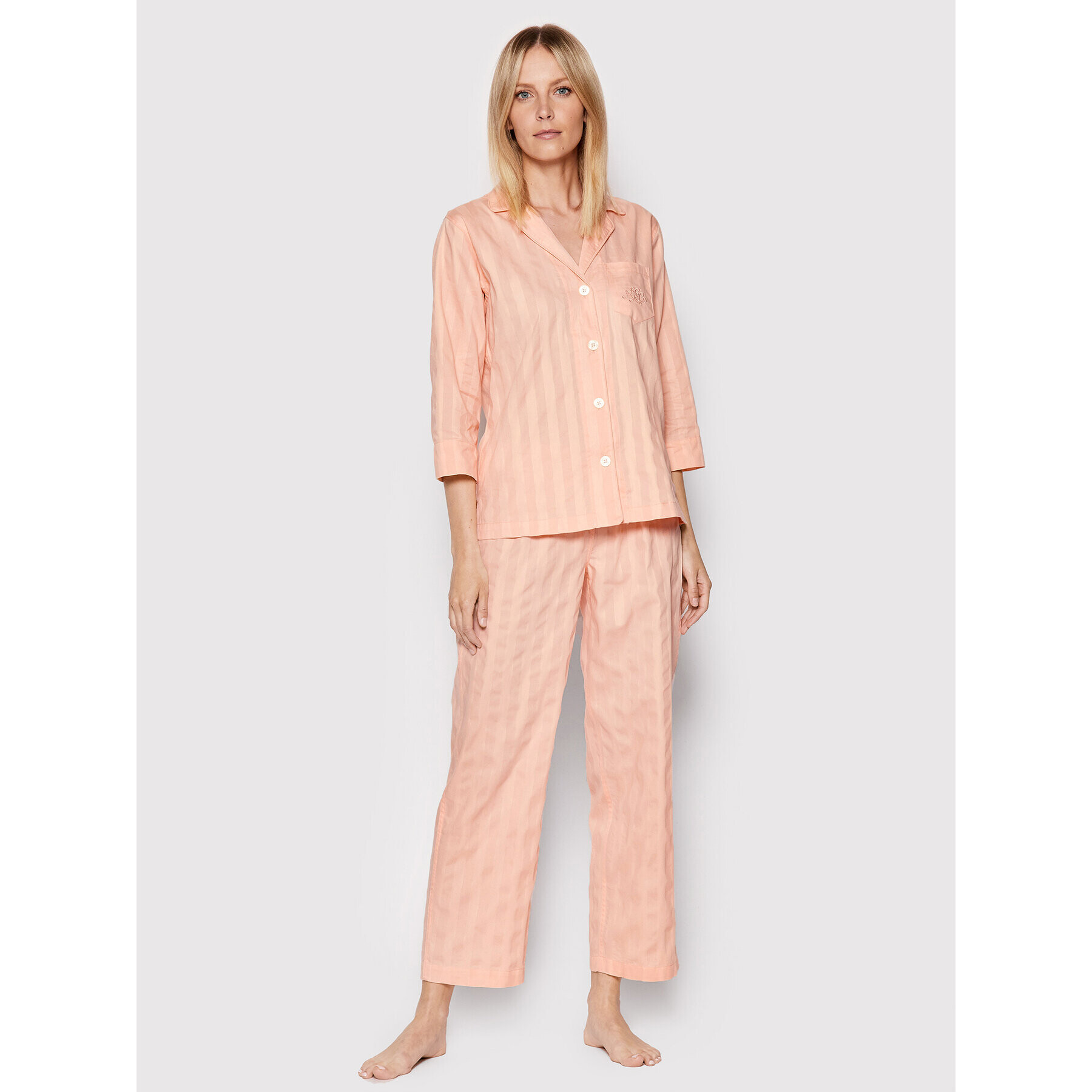 Lauren Ralph Lauren Pijama ILN92166 Portocaliu Regular Fit - Pled.ro