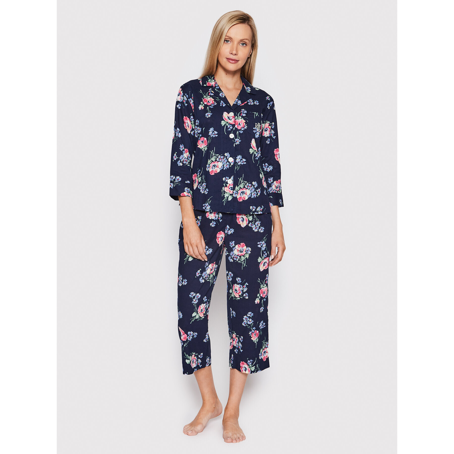 Lauren Ralph Lauren Pijama ILN92178 Bleumarin Regular Fit - Pled.ro