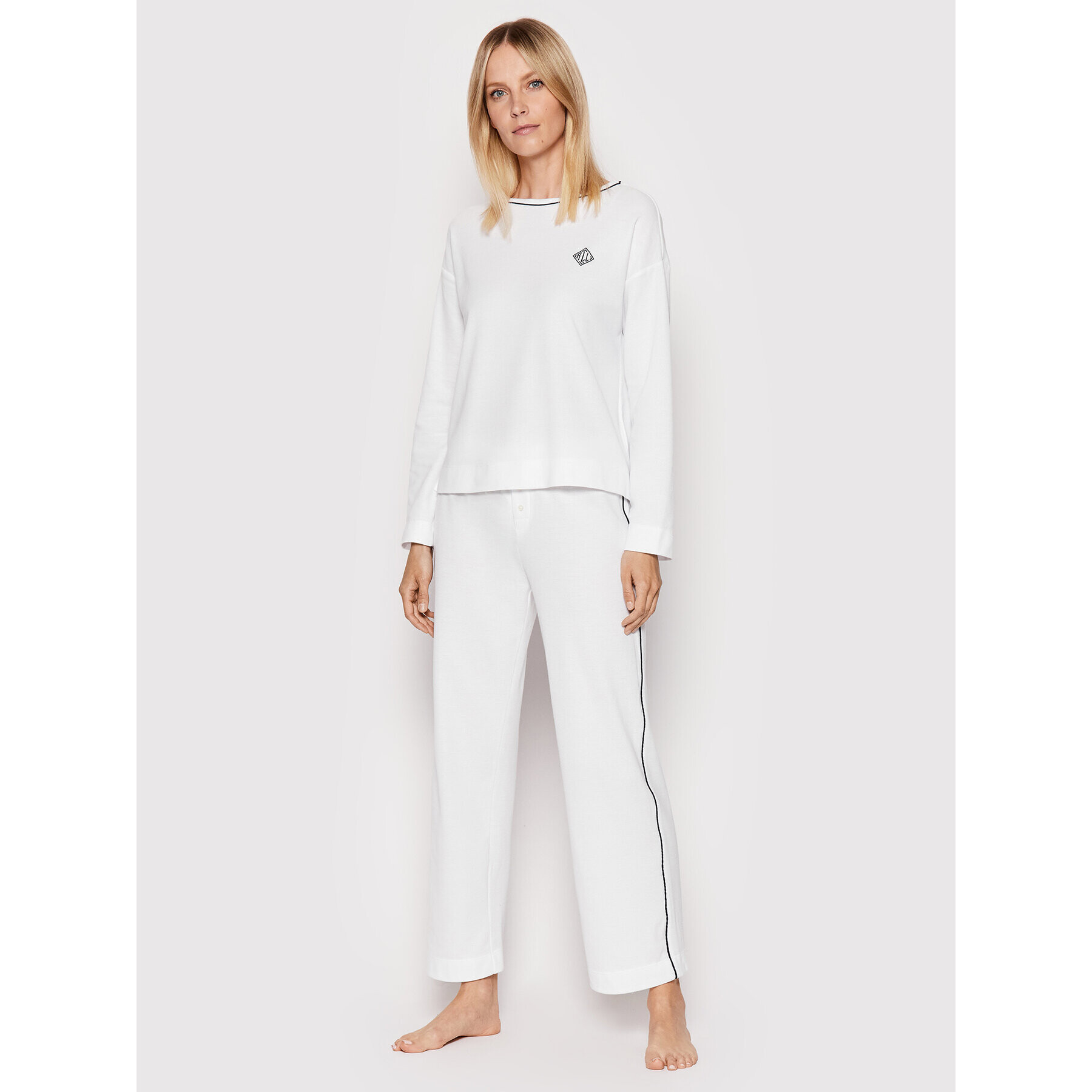 Lauren Ralph Lauren Pijama ILN92182 Alb Regular Fit - Pled.ro