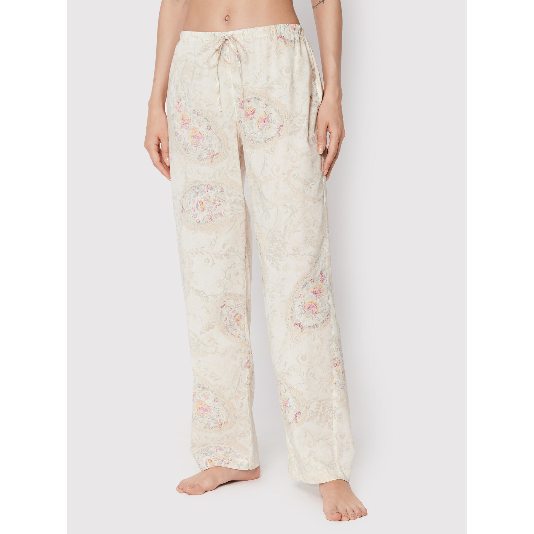 Lauren Ralph Lauren Pijama ILN92186 Bej Regular Fit - Pled.ro