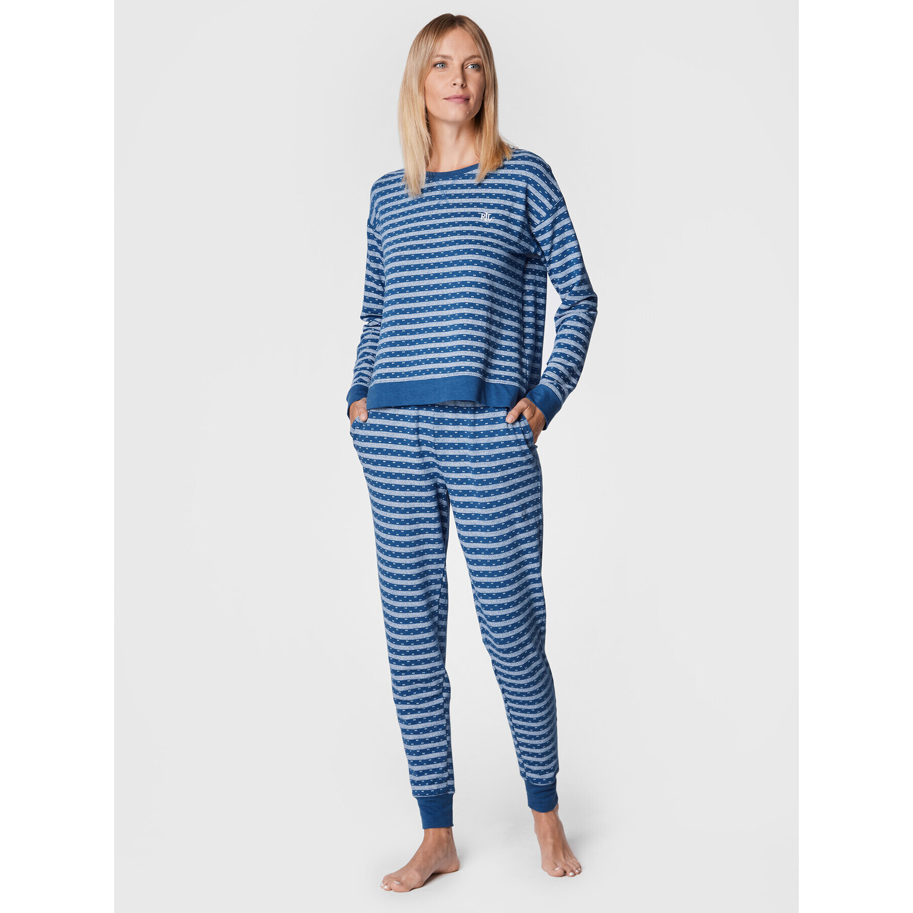 Lauren Ralph Lauren Pijama ILN92192 Albastru Regular Fit - Pled.ro