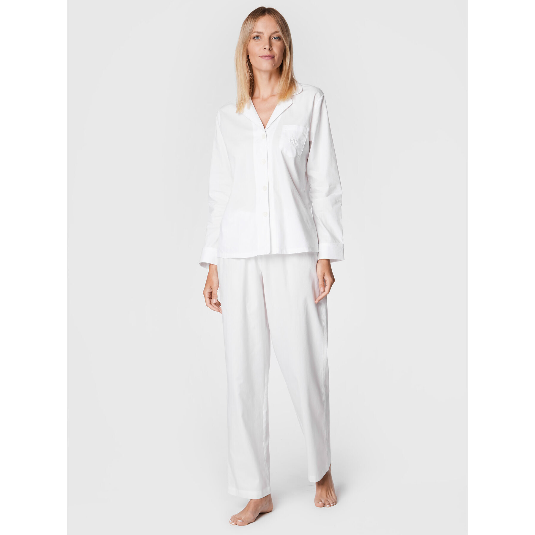 Lauren Ralph Lauren Pijama ILN92194 Alb Regular Fit - Pled.ro