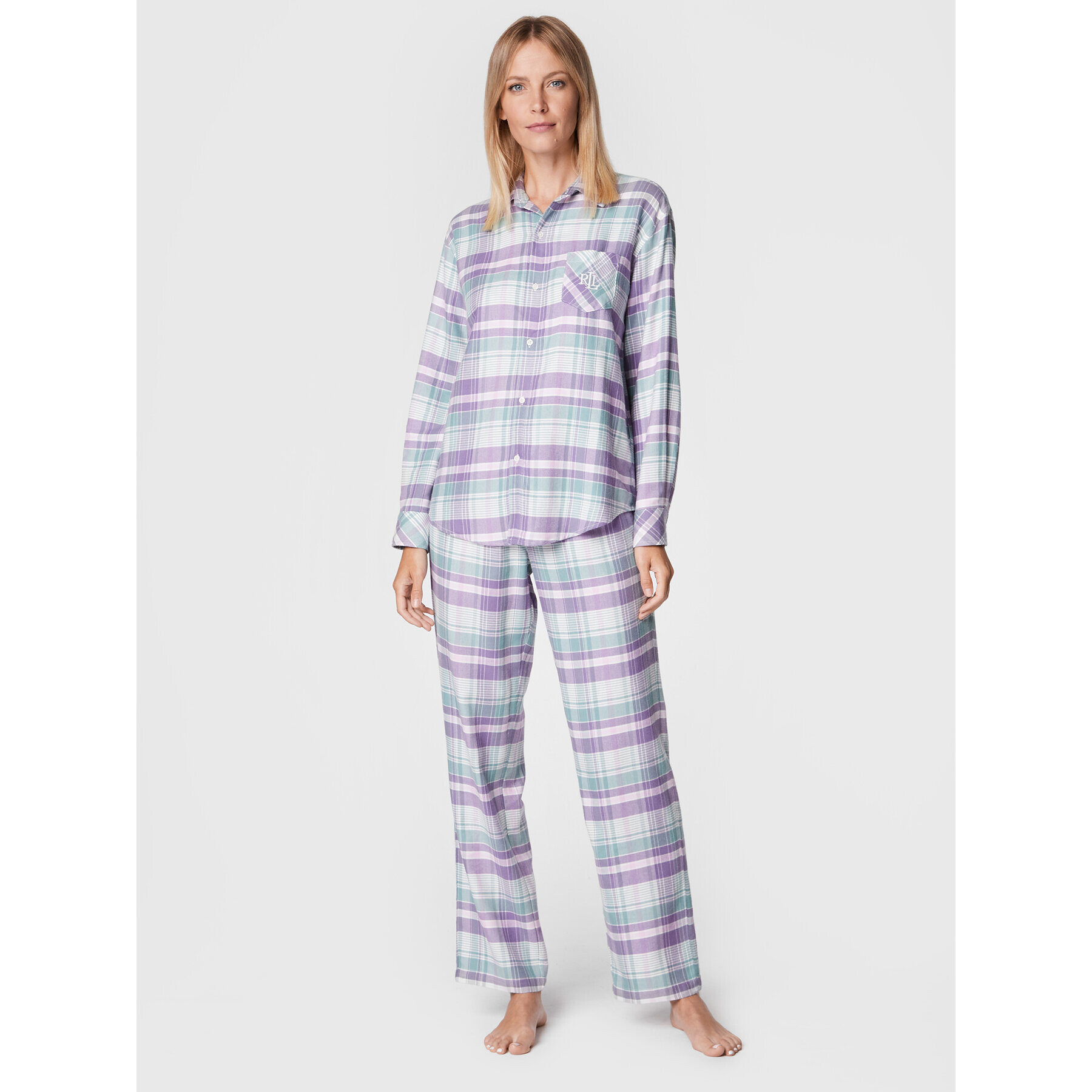 Lauren Ralph Lauren Pijama ILN92195 Violet Regular Fit - Pled.ro