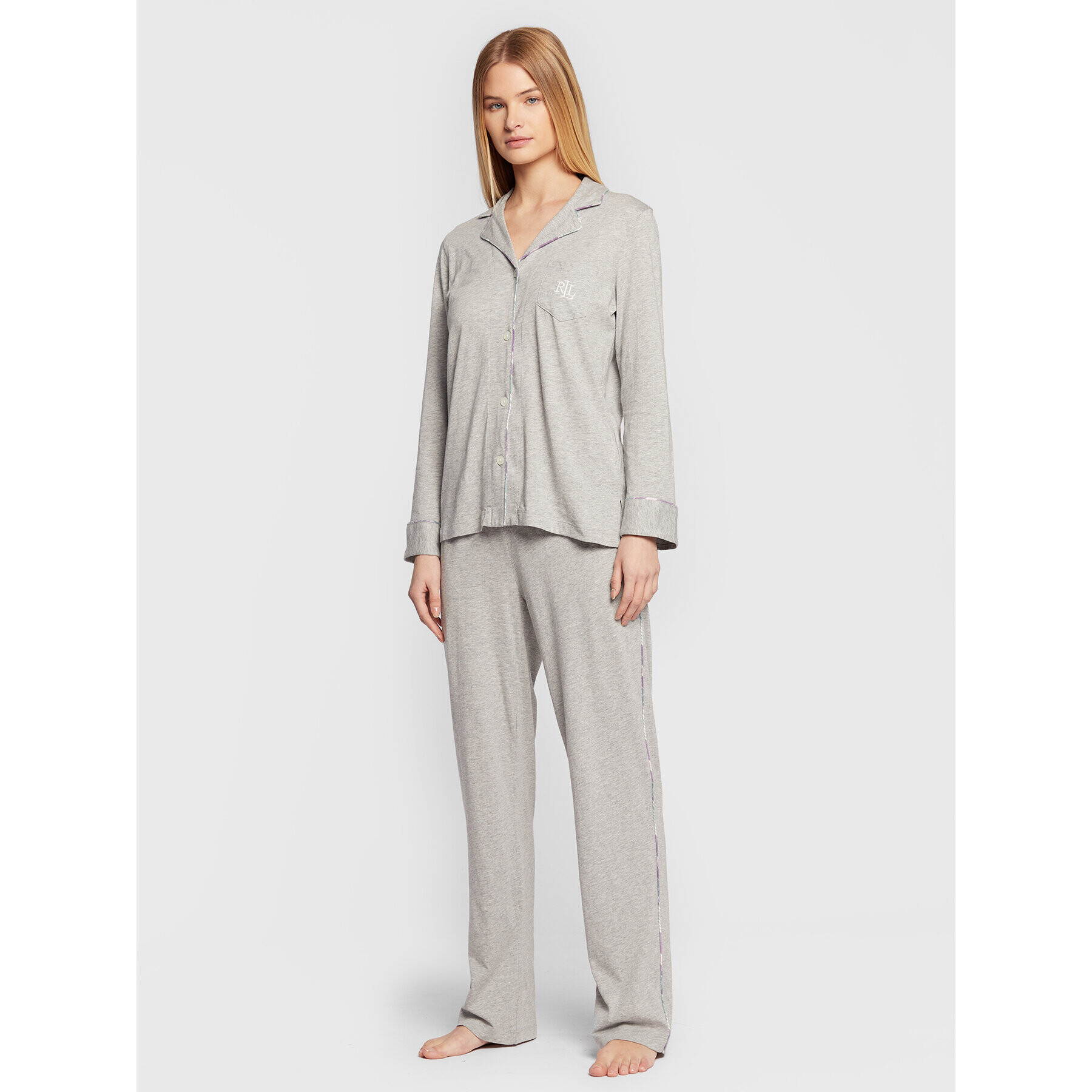 Lauren Ralph Lauren Pijama ILN92196 Gri Regular Fit - Pled.ro