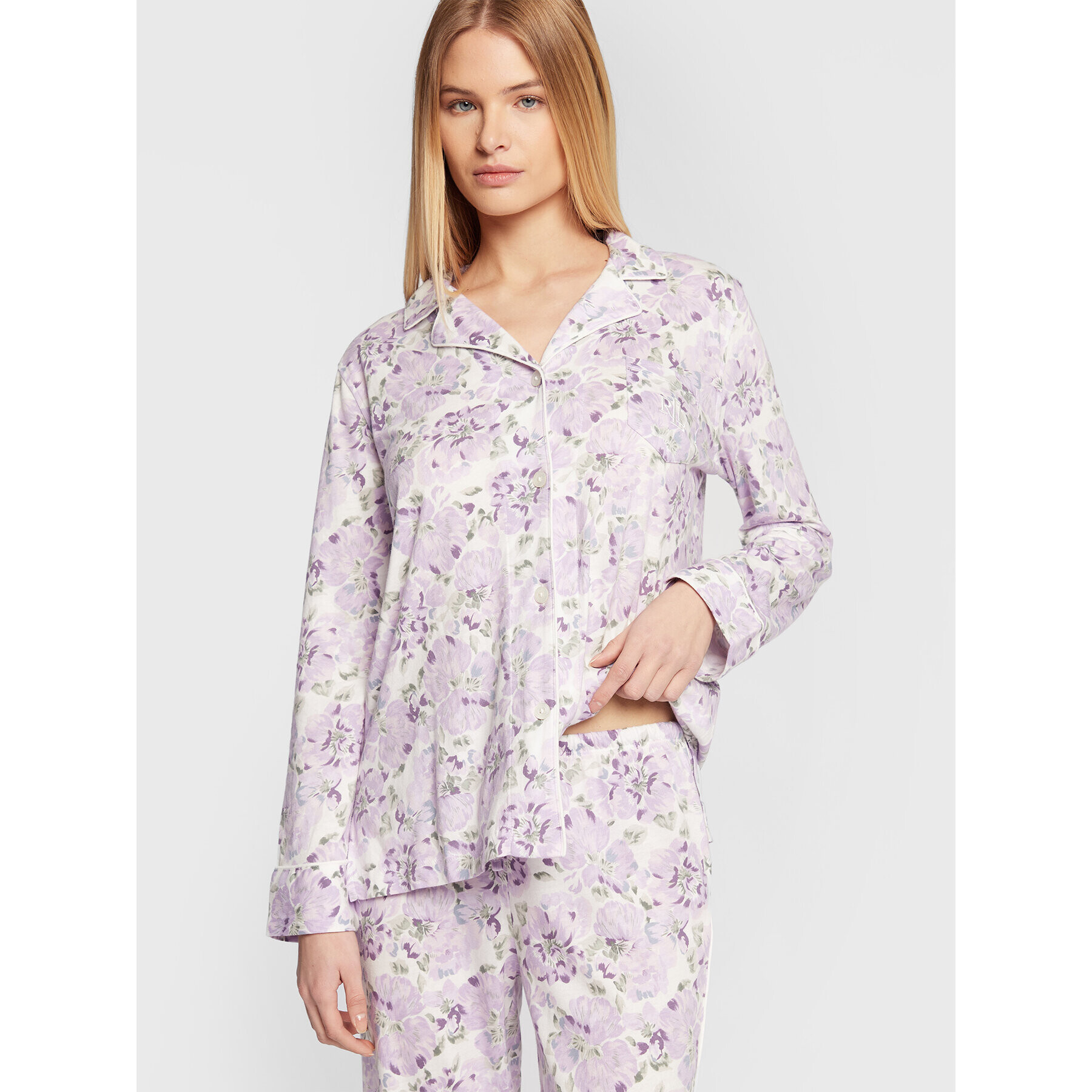 Lauren Ralph Lauren Pijama ILN92196 Violet Regular Fit - Pled.ro