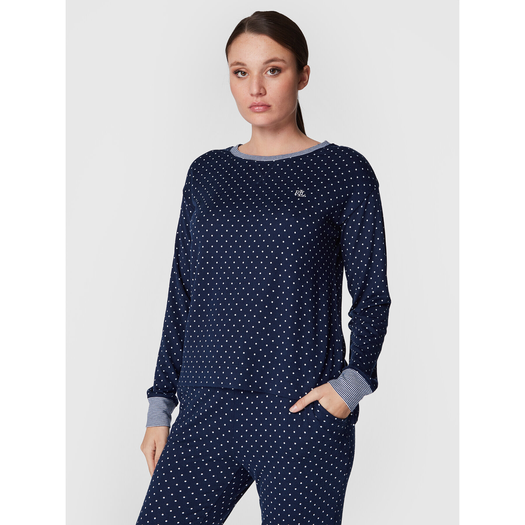 Lauren Ralph Lauren Pijama ILN92198 Bleumarin Regular Fit - Pled.ro