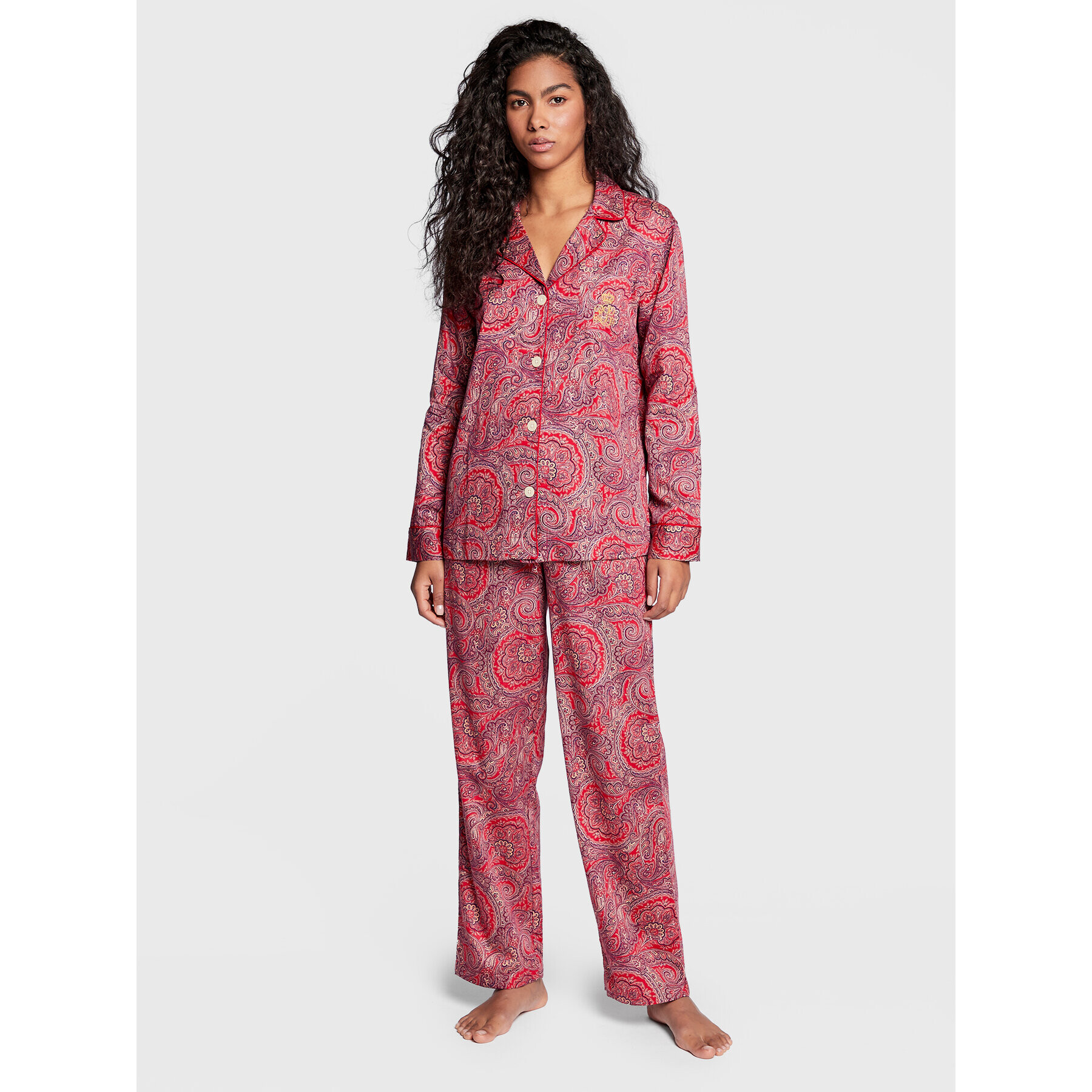 Lauren Ralph Lauren Pijama ILN92204 Roșu Regular Fit - Pled.ro