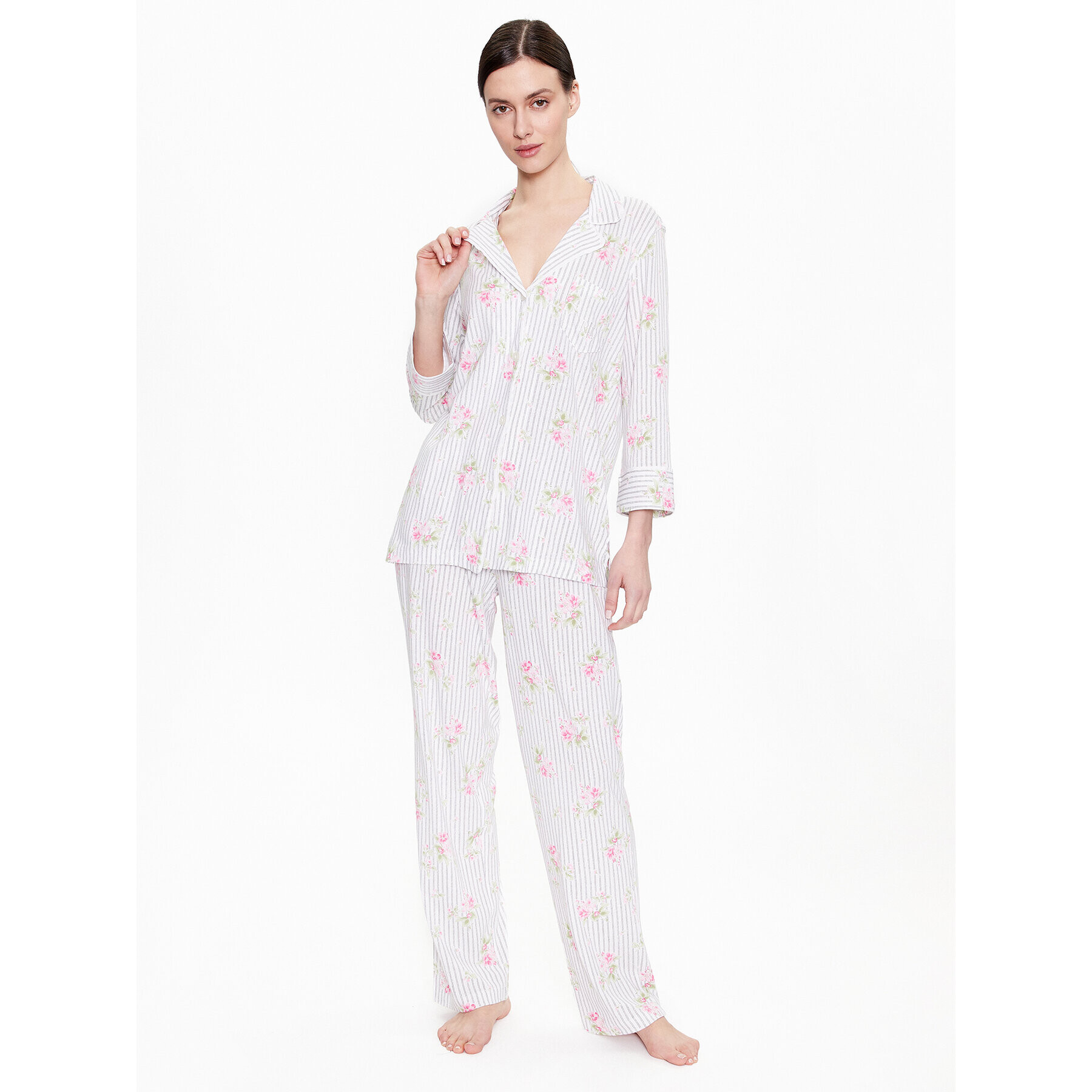 Lauren Ralph Lauren Pijama ILN92230 Alb Regular Fit - Pled.ro