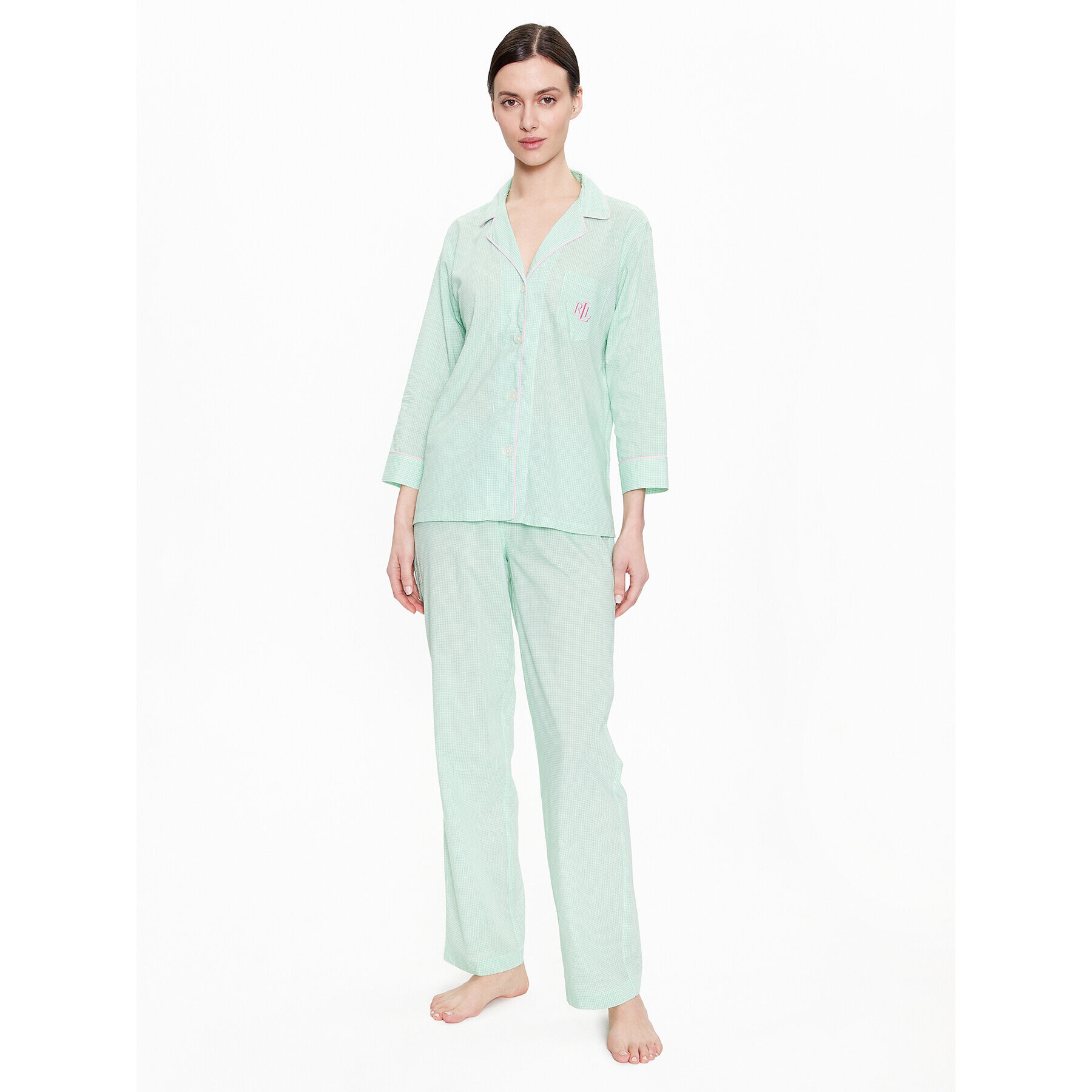 Lauren Ralph Lauren Pijama ILN92233 Verde Regular Fit - Pled.ro