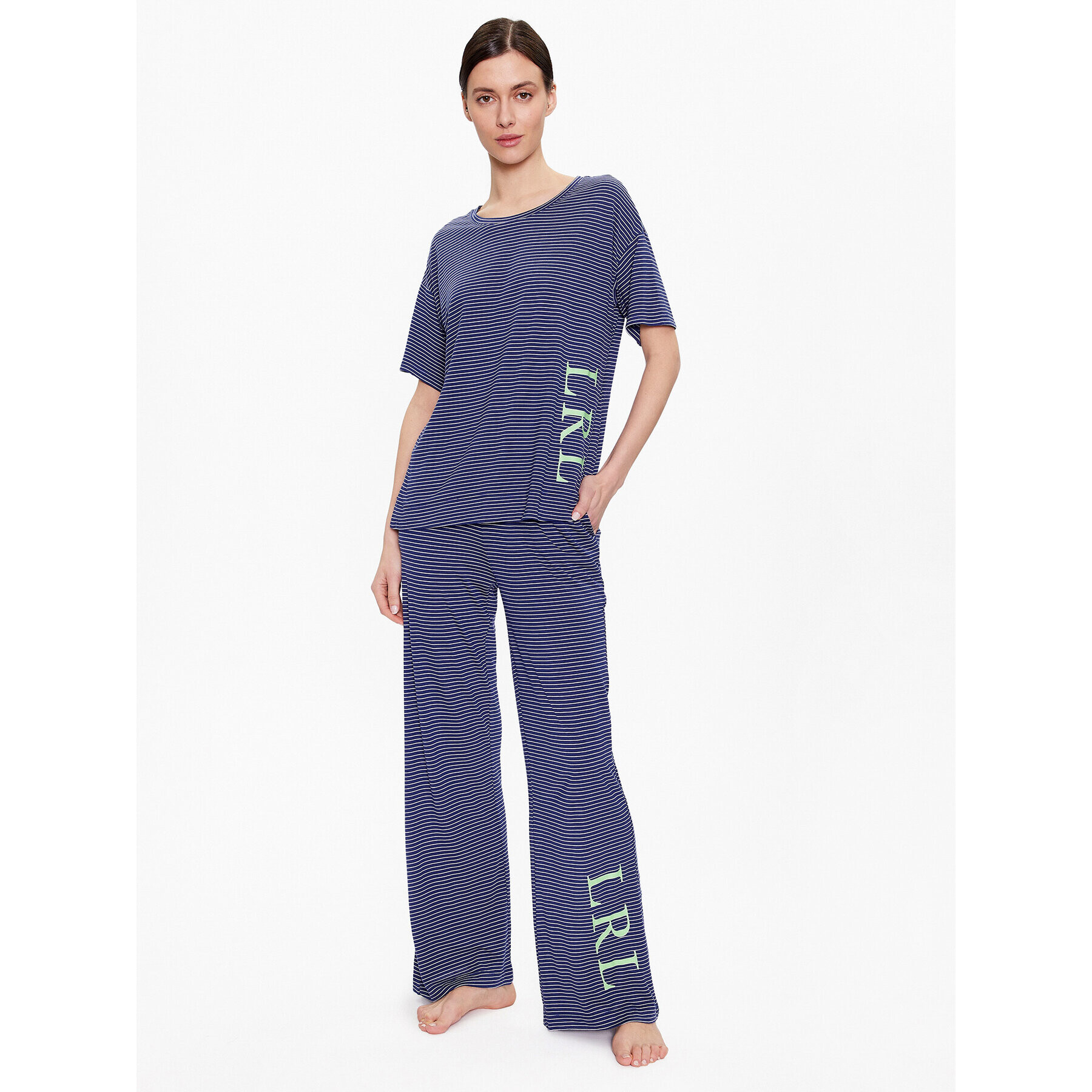 Lauren Ralph Lauren Pijama ILN92240 Bleumarin Regular Fit - Pled.ro