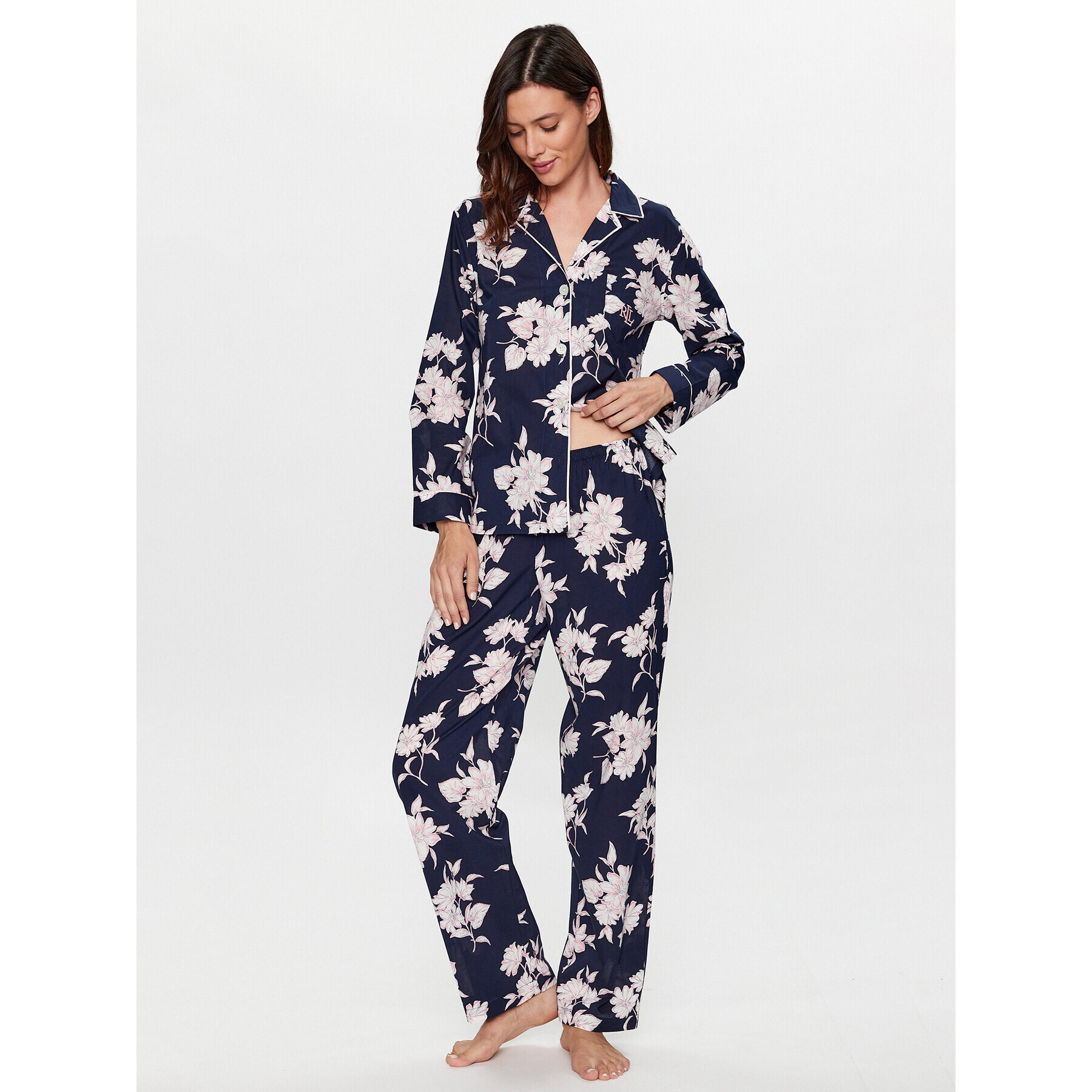 Lauren Ralph Lauren Pijama ILN92263 Bleumarin Regular Fit - Pled.ro