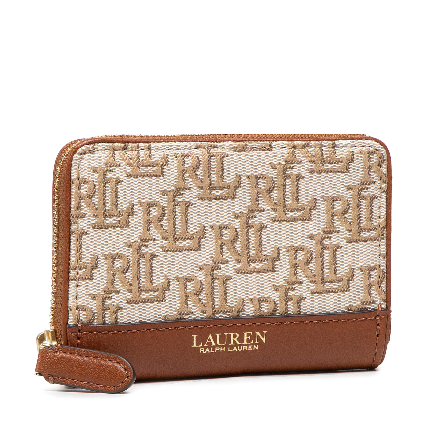 Lauren Ralph Lauren Portofel Mic de Damă Sm Zip Wallet 432867170001 Bej - Pled.ro