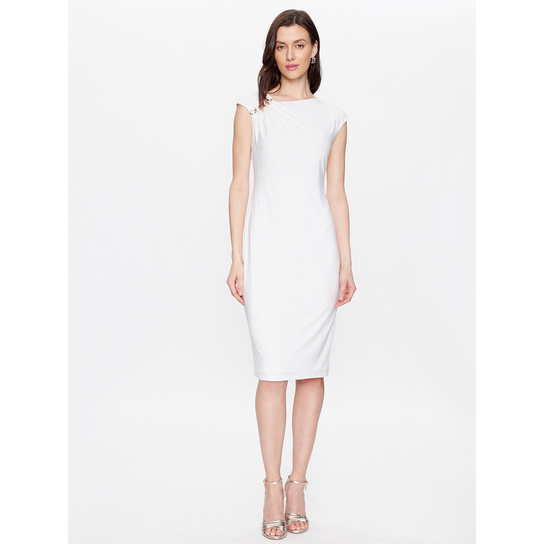 Lauren Ralph Lauren Rochie cocktail 253898713001 Alb Slim Fit - Pled.ro