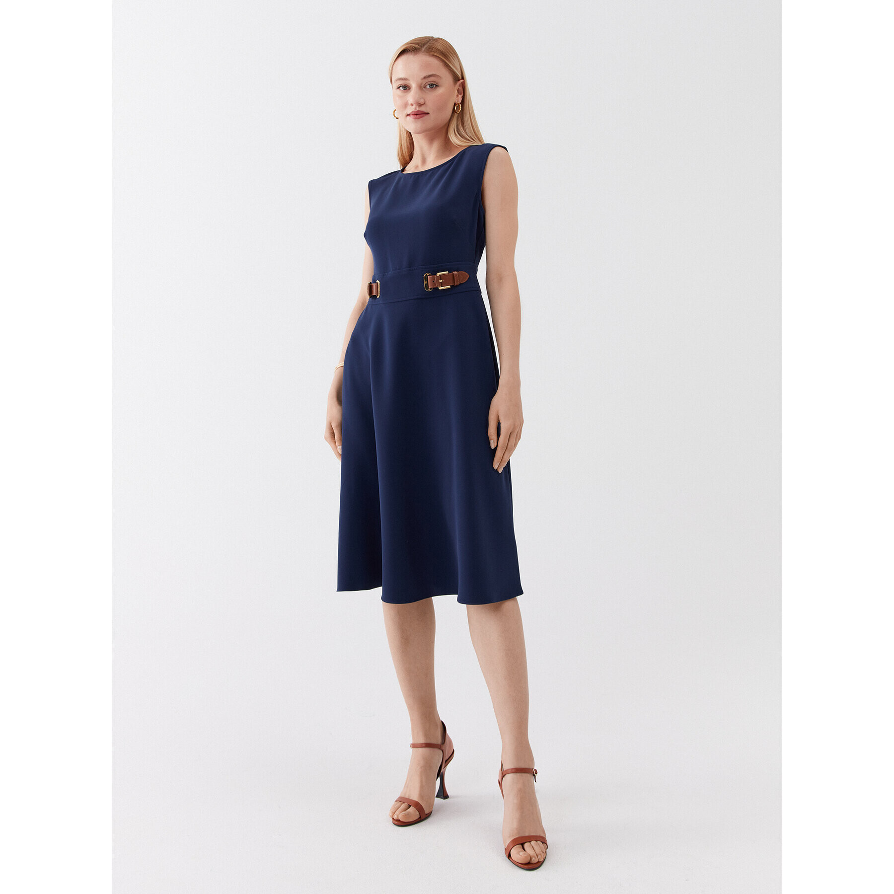 Lauren Ralph Lauren Rochie de zi 250908629002 Bleumarin Regular Fit - Pled.ro