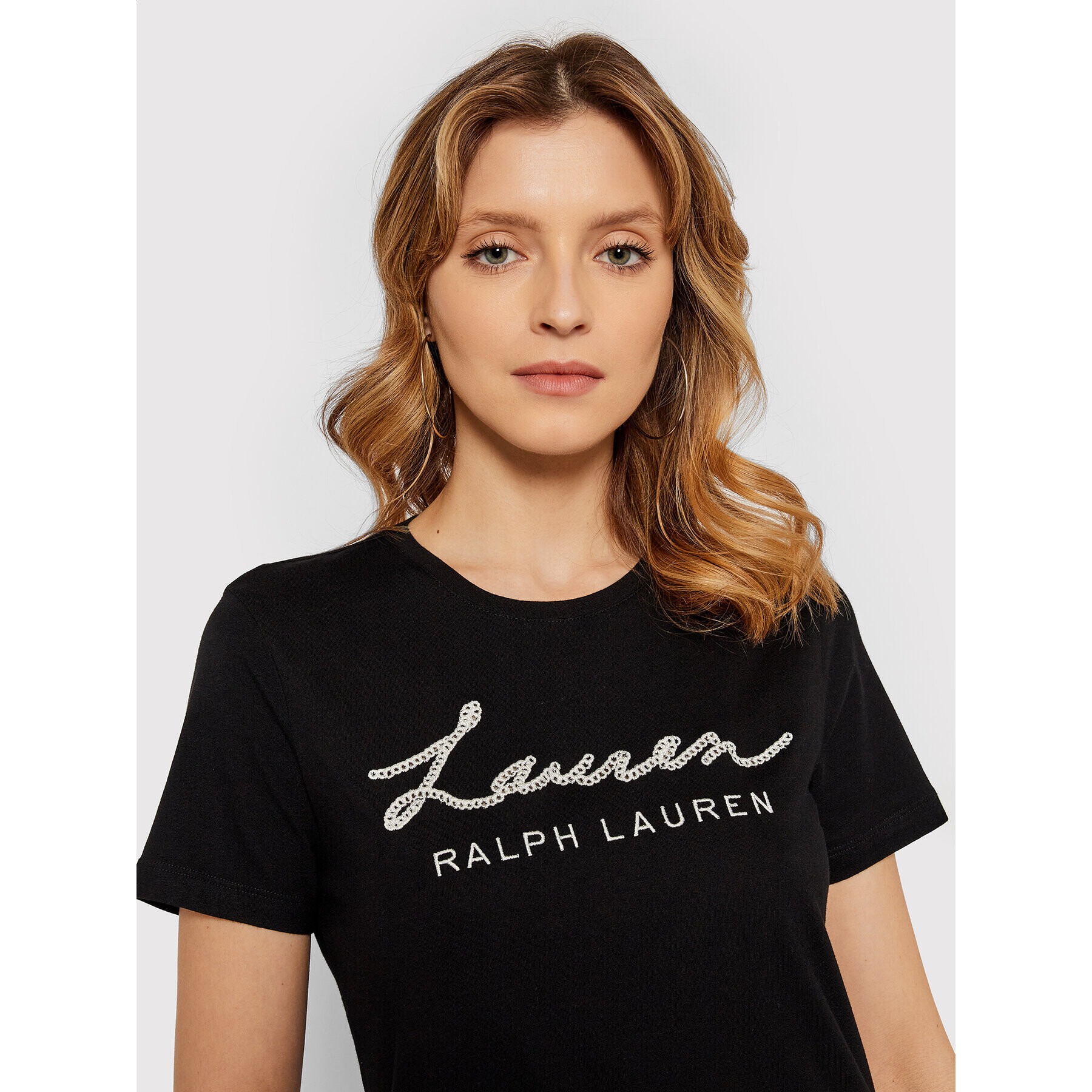 Lauren Ralph Lauren Tricou 200852314001 Negru Regular Fit - Pled.ro