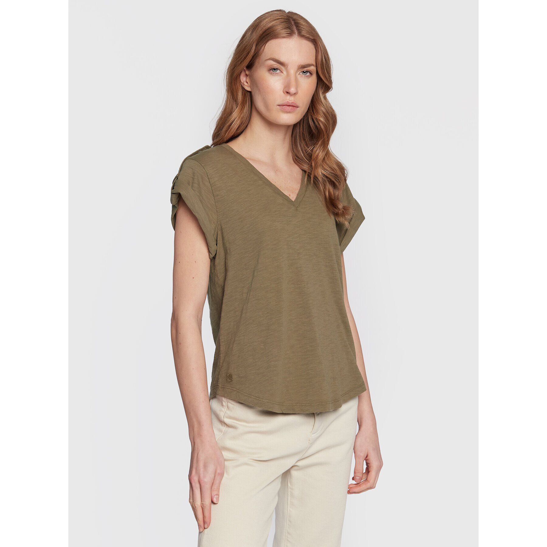 Lauren Ralph Lauren Tricou 200871558001 Verde Regular Fit - Pled.ro