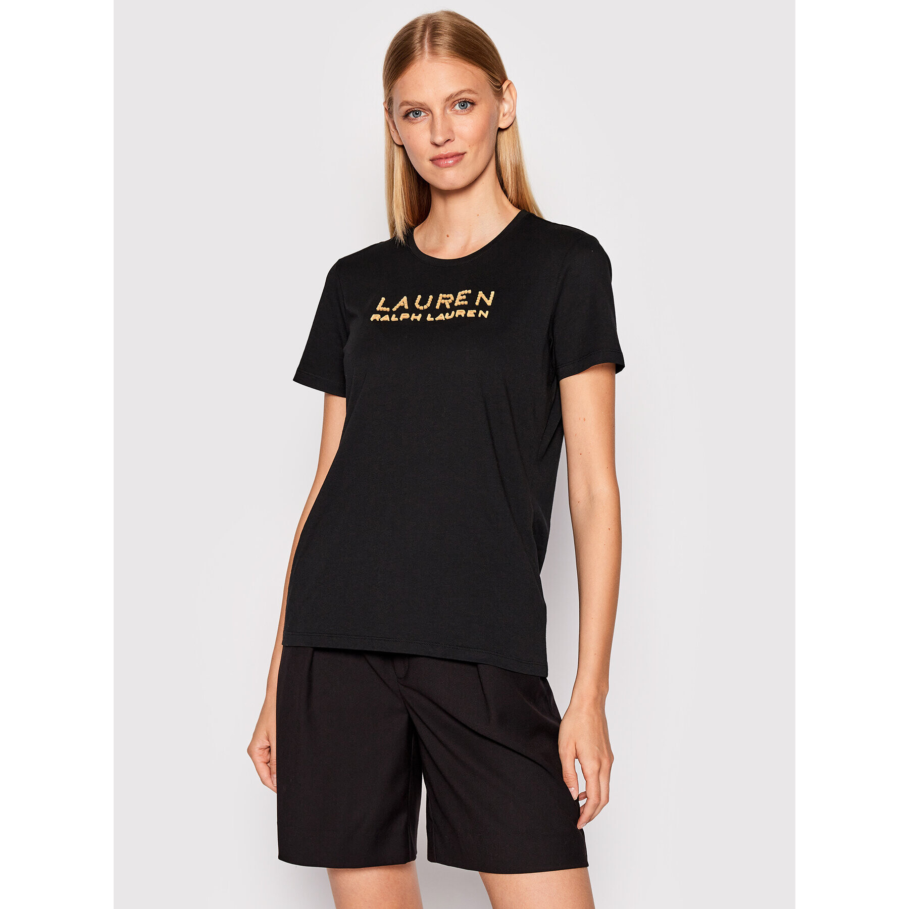 Lauren Ralph Lauren Tricou 200871850002 Negru Regular Fit - Pled.ro