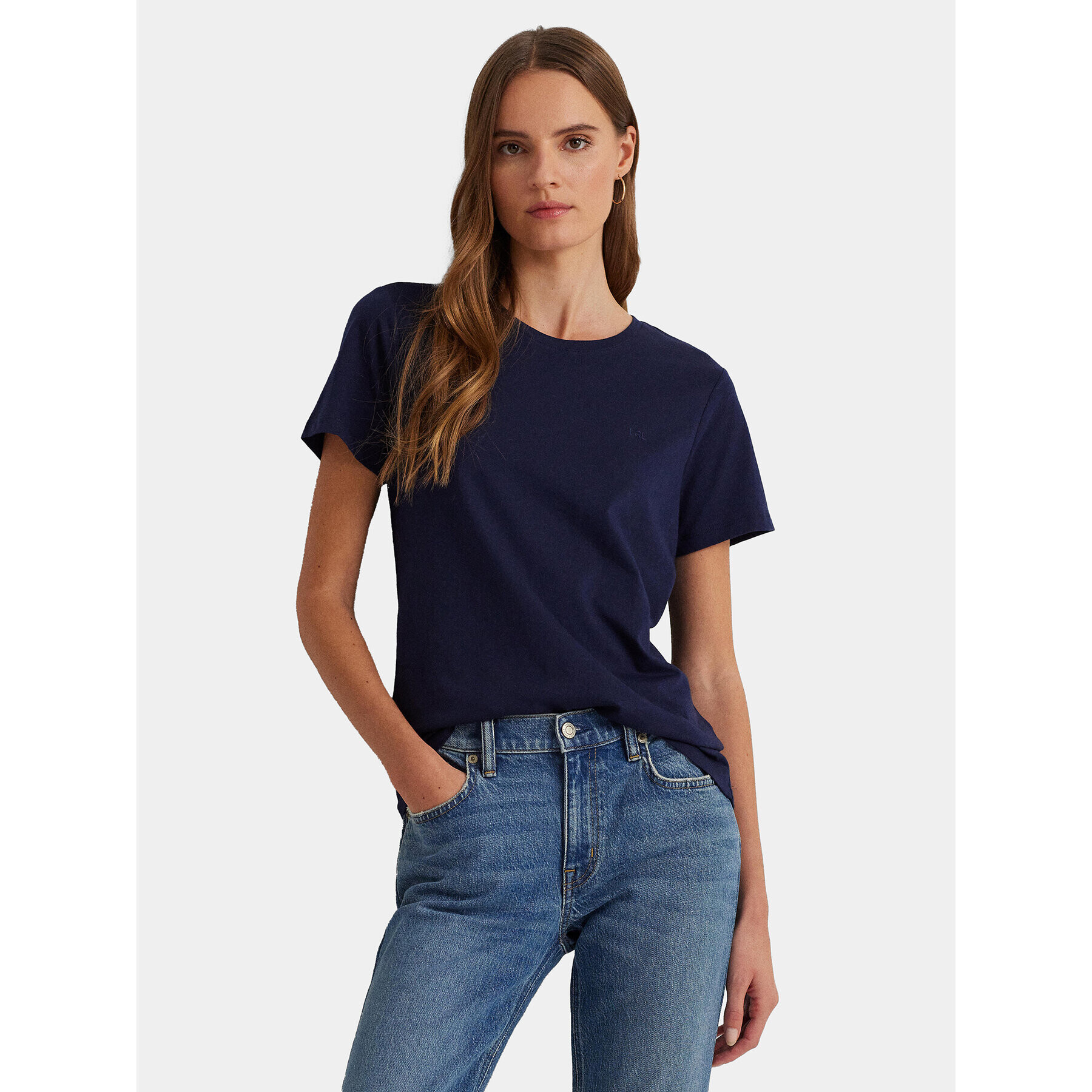 Lauren Ralph Lauren Tricou 200931911002 Bleumarin Relaxed Fit - Pled.ro