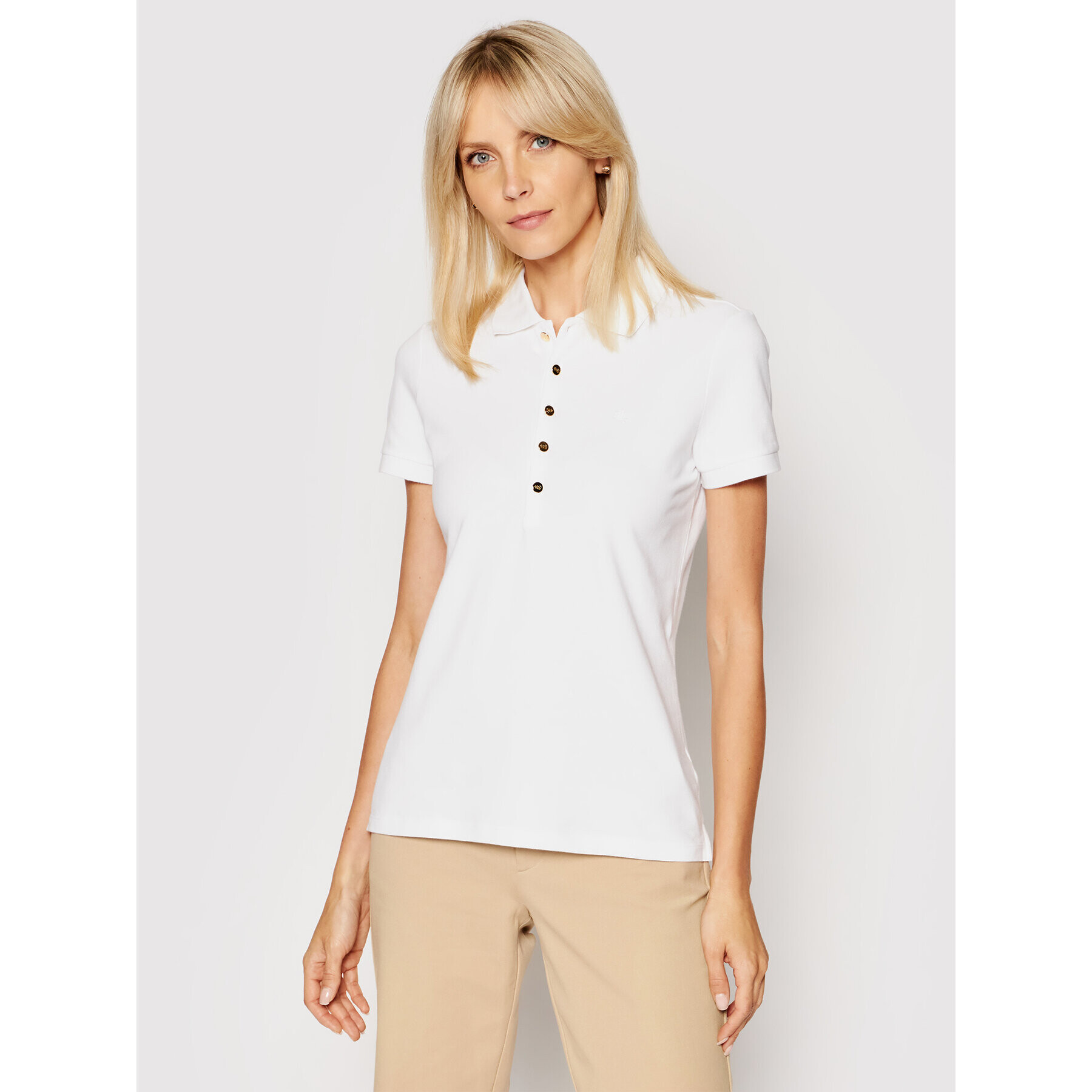 Lauren Ralph Lauren Tricou polo 200679219008 Alb Regular Fit - Pled.ro