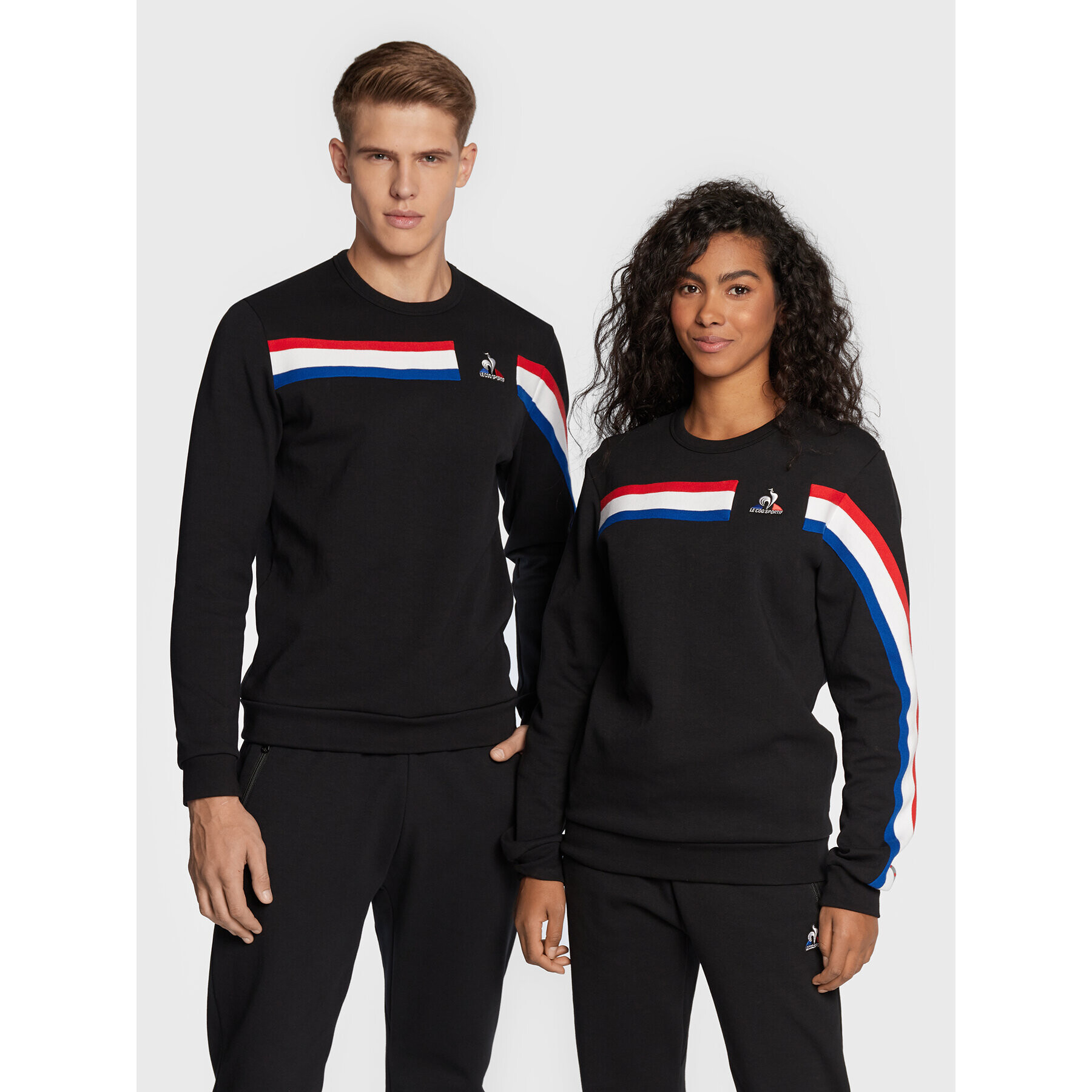 Le Coq Sportif Bluză Unisex Tri Crew 2220305 Negru Regular Fit - Pled.ro