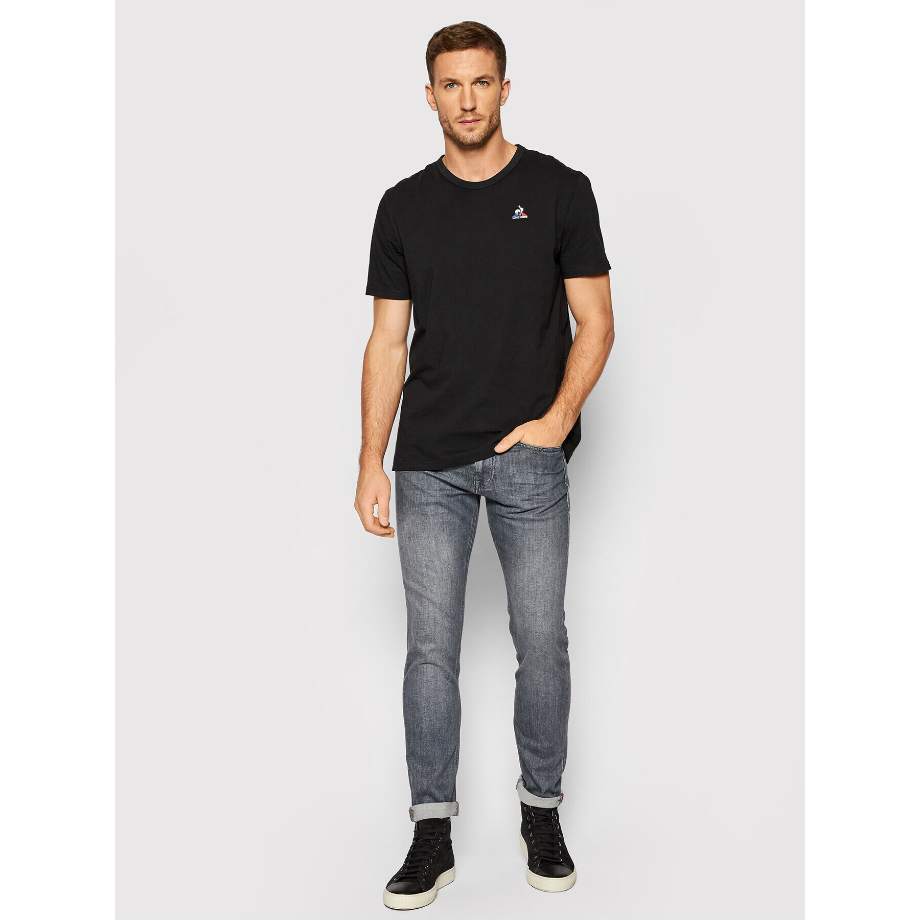 Le Coq Sportif Tricou 2120199 Negru Regular Fit - Pled.ro